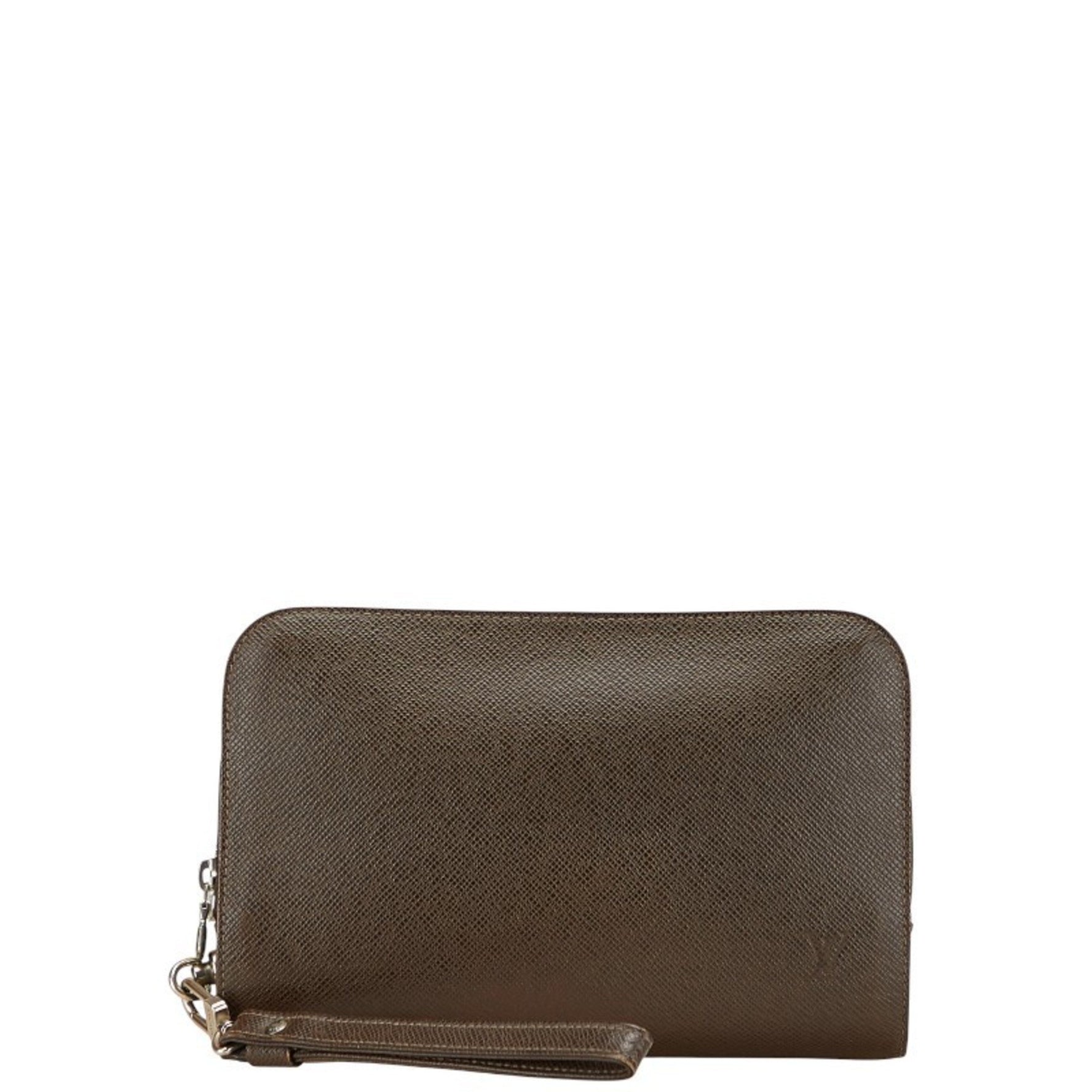 Louis Vuitton Taiga Baikal Second Bag/Clutch Bag Grizzly Brown Leather LOUIS VUITTON