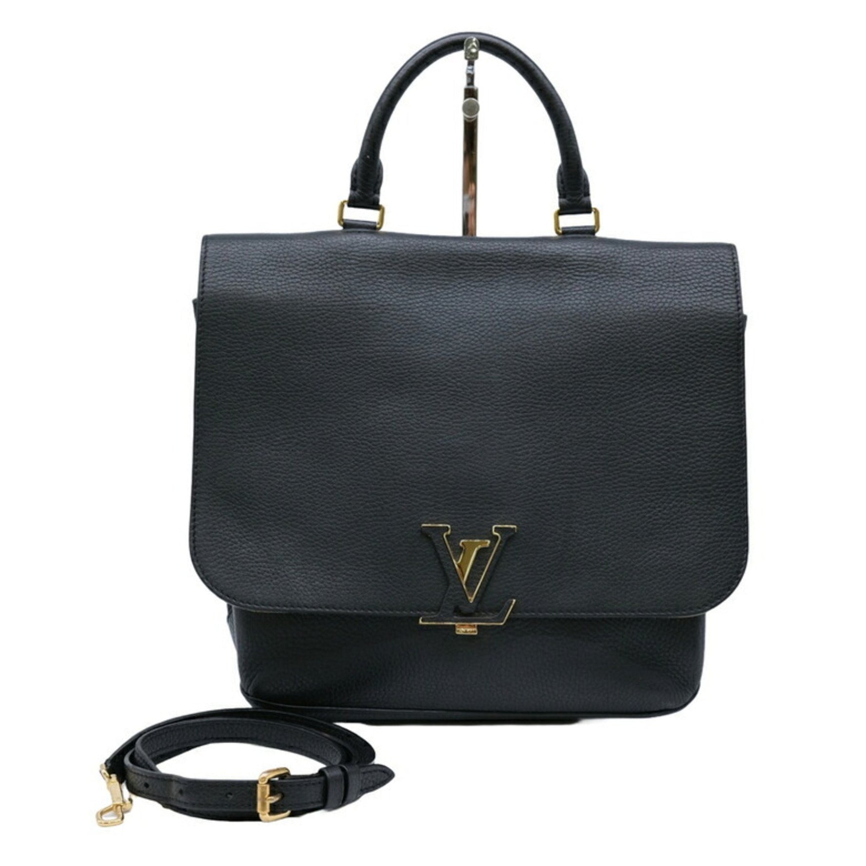 LOUIS VUITTON Louis Vuitton Volta Shoulder Handbag Taurillon Leather Black M50255