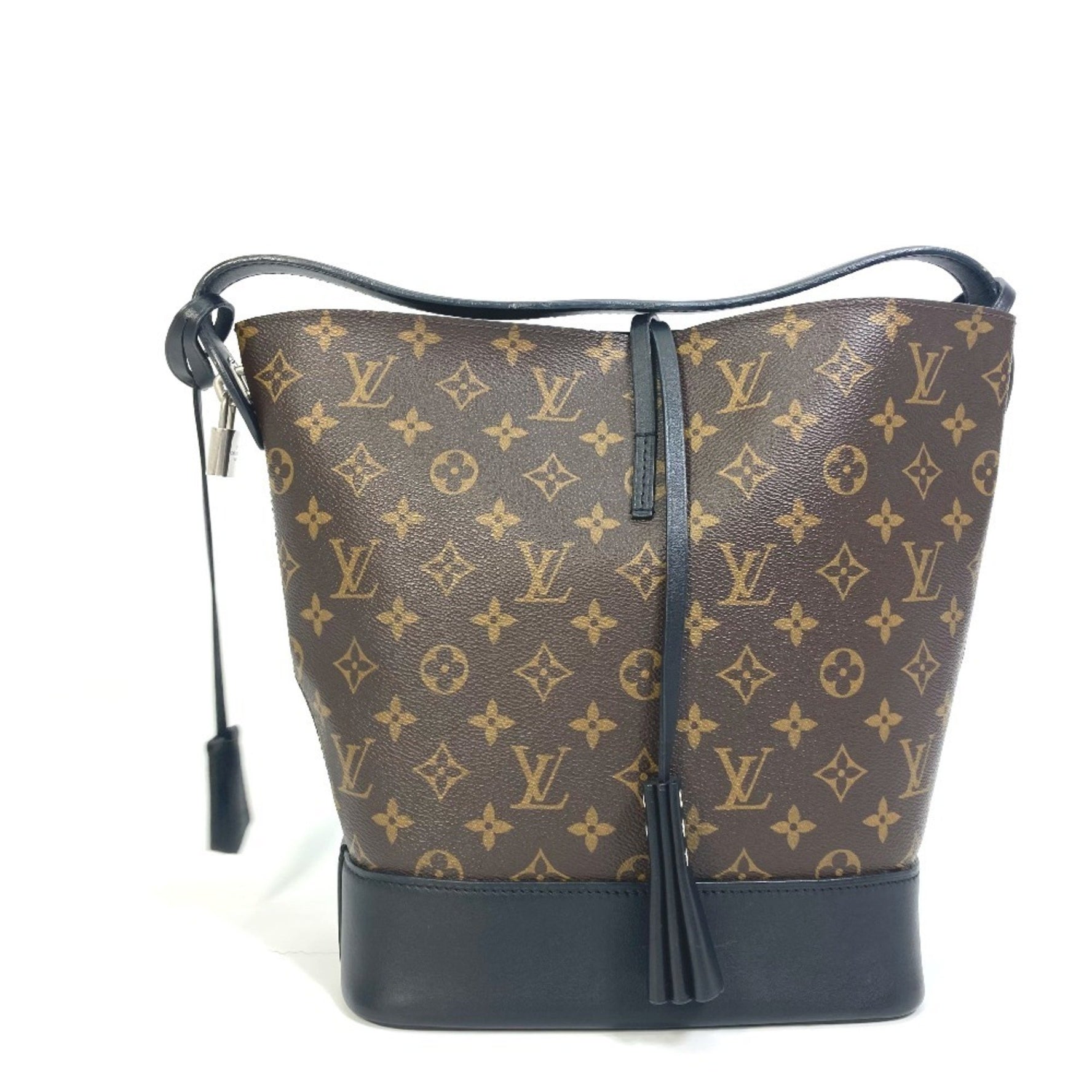 Louis Vuitton Monogram Idor Bucket-Style Shoulder Bag with Pouch, Canvas/Calfskin, Noir Black