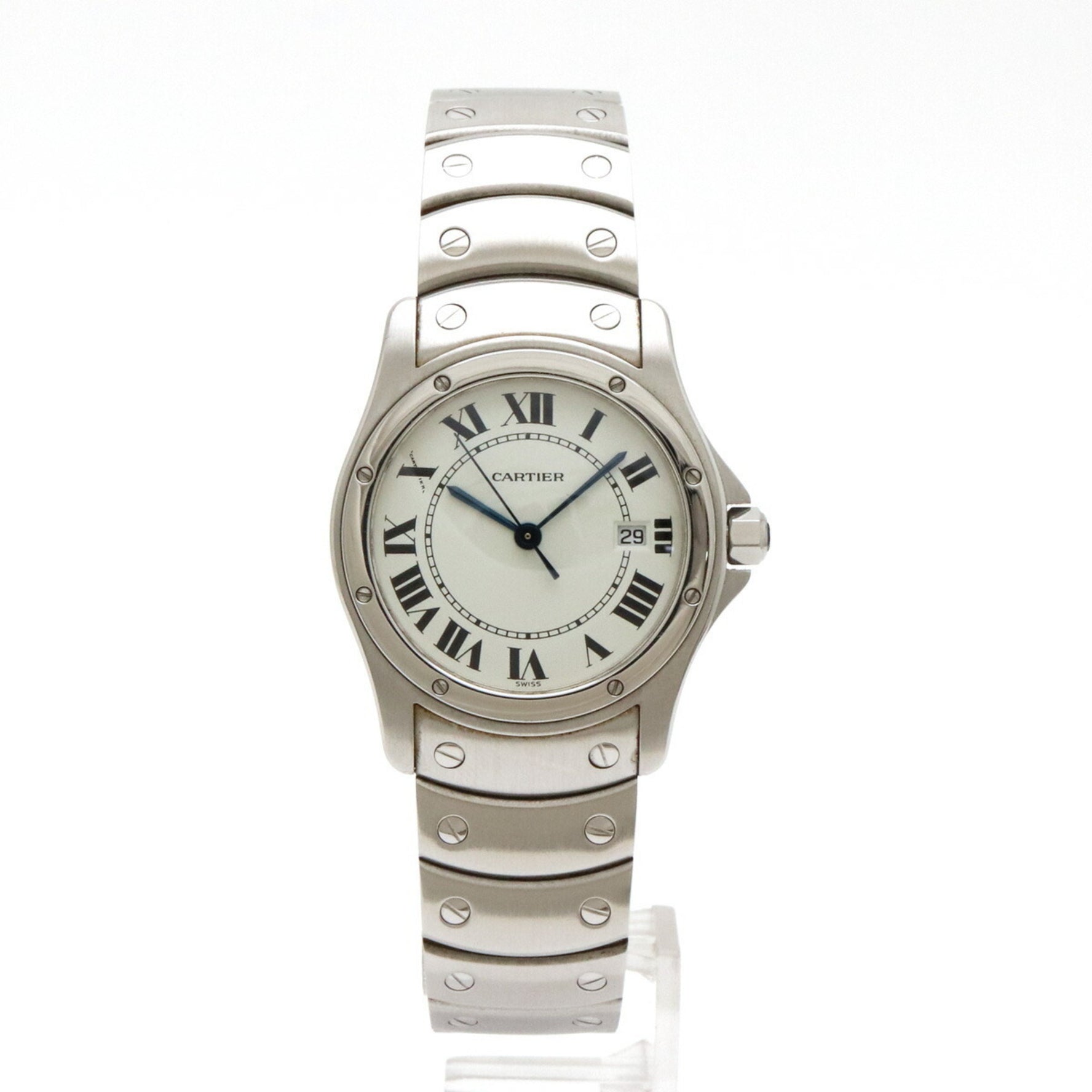 Cartier Santos Ronde White Dial Stainless Steel Quartz Watch 1561 1