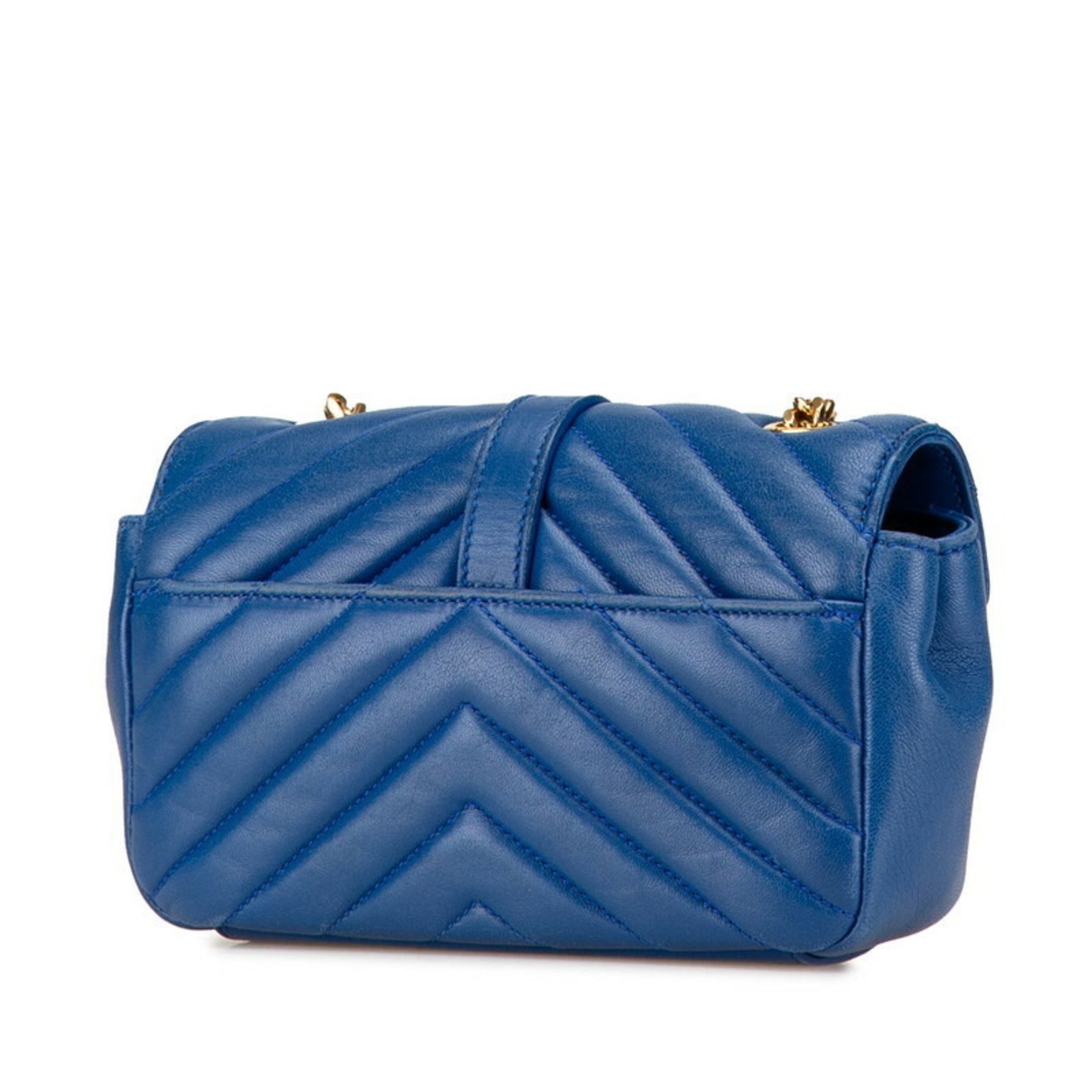 Saint Laurent YSL Monogram Baby Chai Chain Shoulder Bag Blue Leather Women's SAINT LAURENT