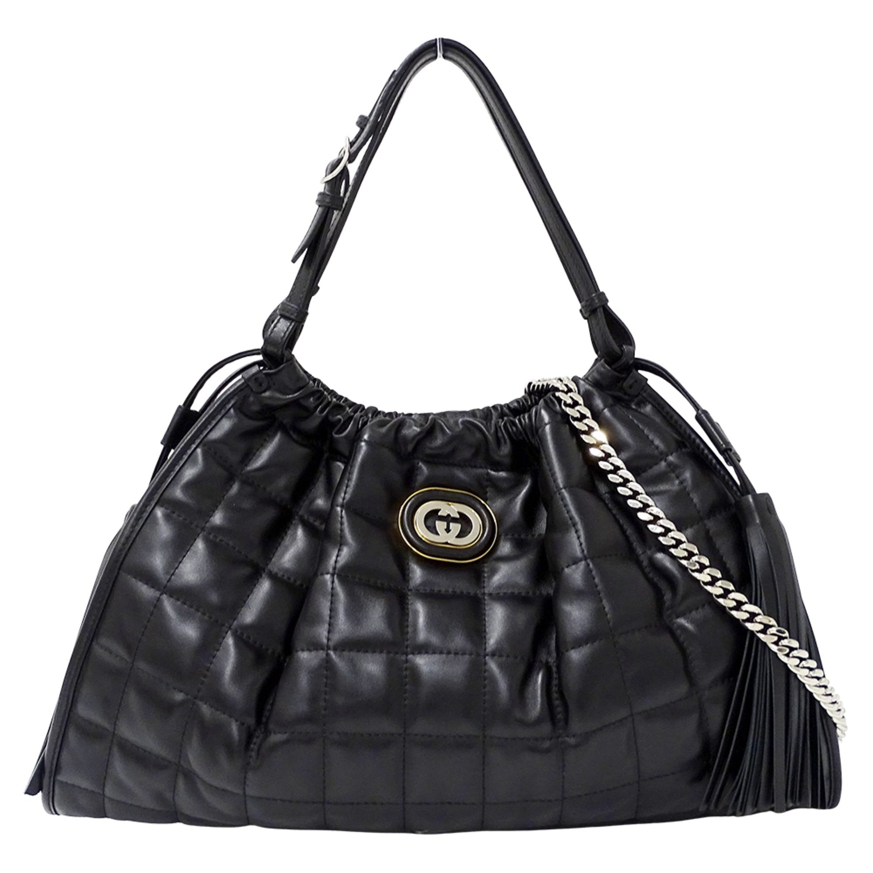 Gucci bag ladies brand tote shoulder new britt leather chain