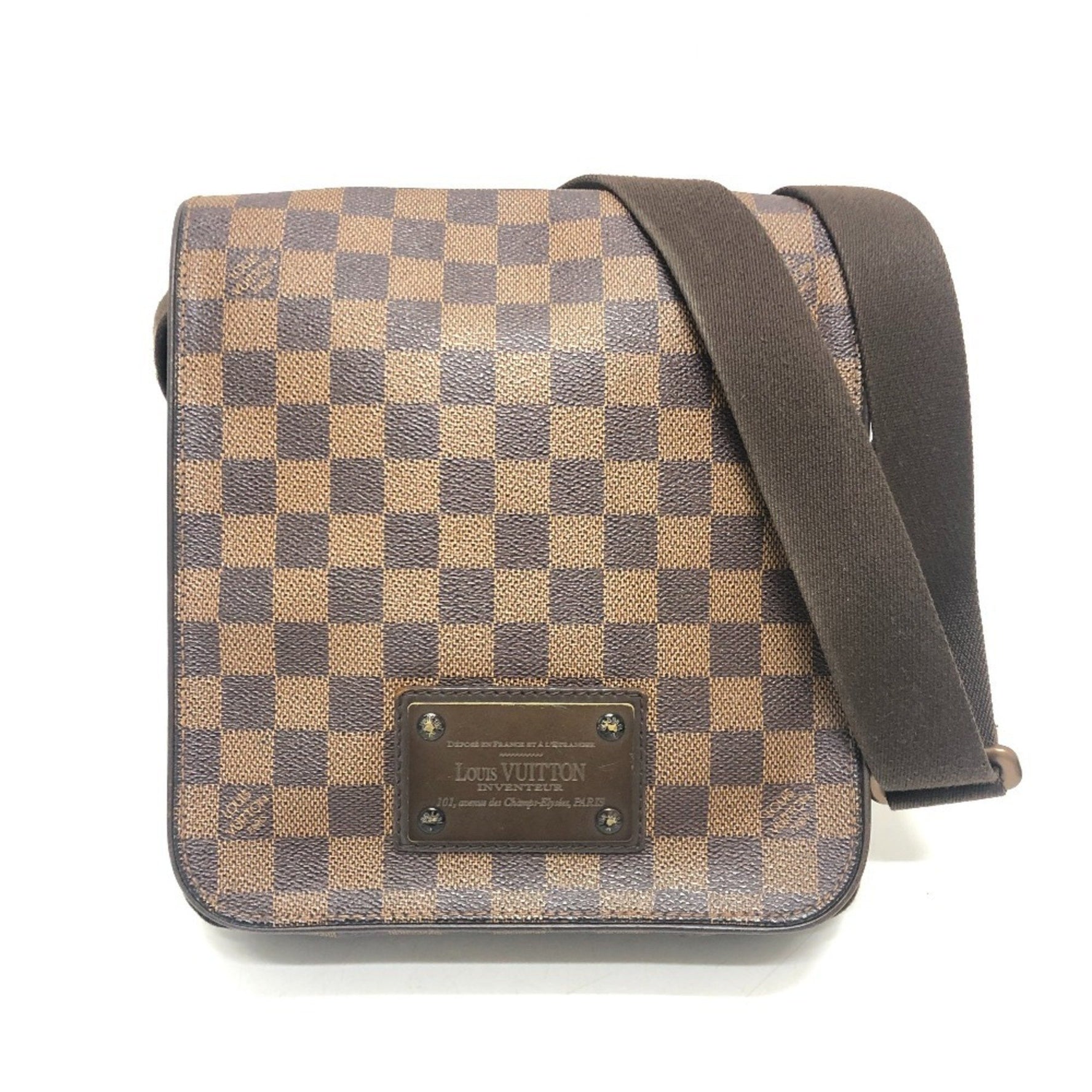 Louis Vuitton Brooklyn PM Shoulder Bag, Crossbody Damier Canvas, Ebene