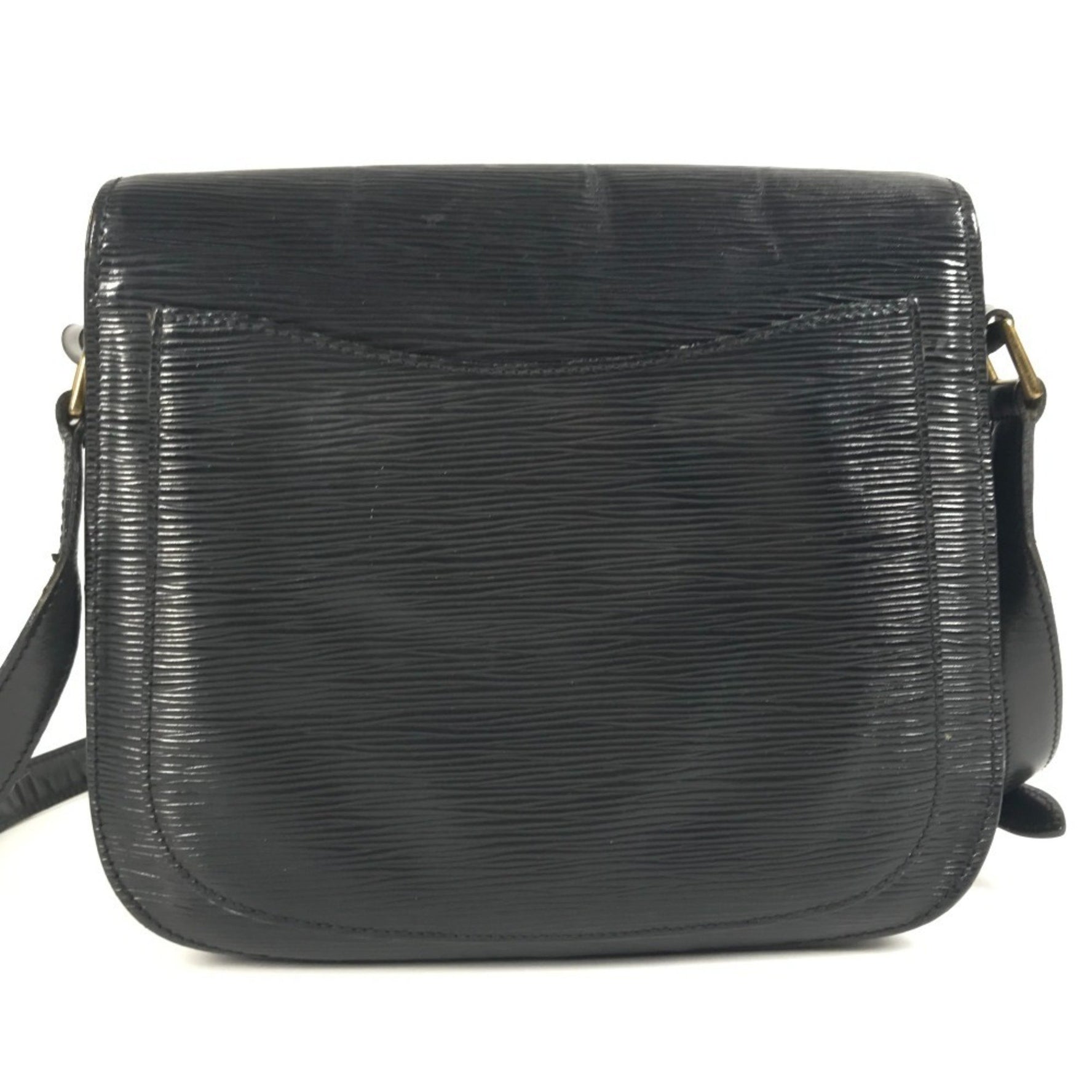 LOUIS VUITTON Epi Saint-Cloud Shoulder Bag in Leather, Noir Black