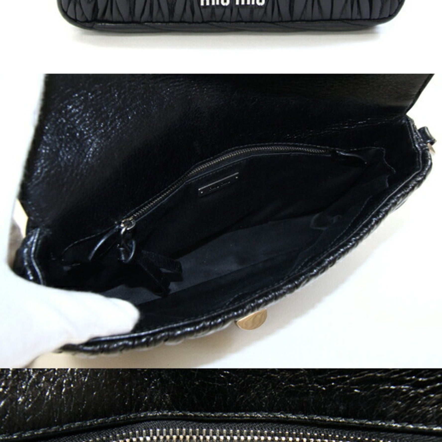 Miu Miu Miu Matelasse Shoulder Bag Leather Crossbody MIU