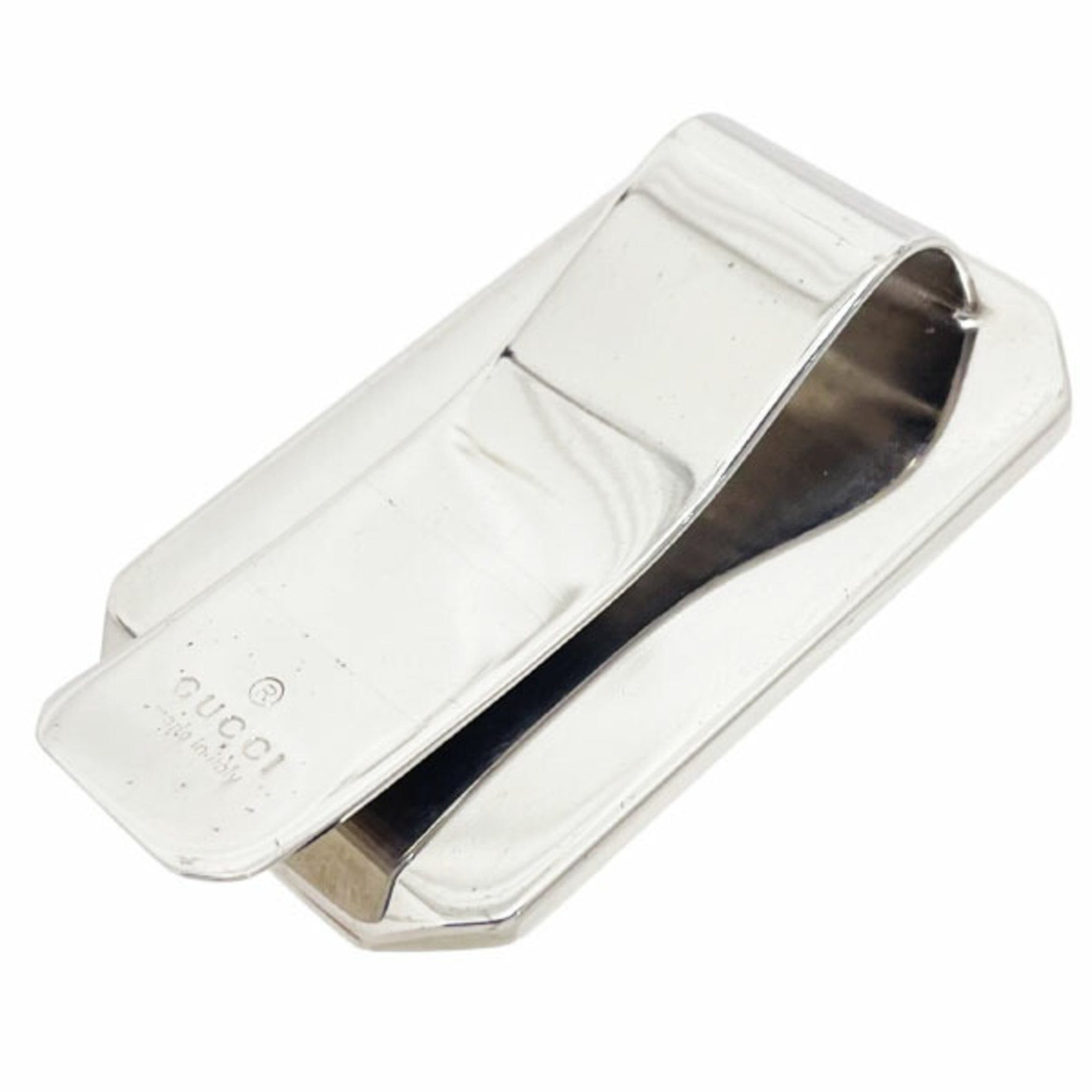 Gucci Money Clip Shima Line Bill Leather Greige GG Double G