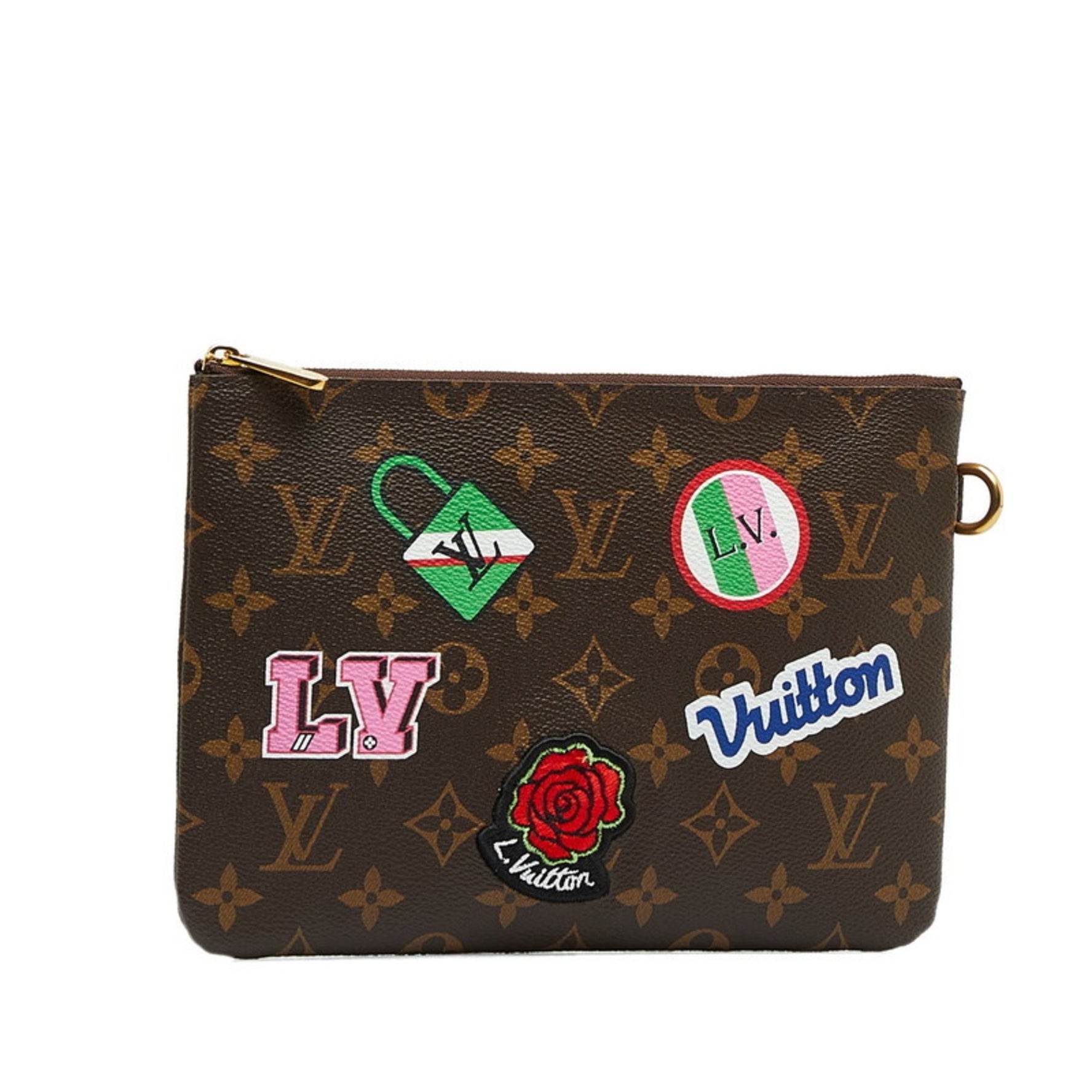 Louis Vuitton Monogram City Pouch Patches Collection M63447 Brown Multicolor PVC Men's LOUIS VUITTON