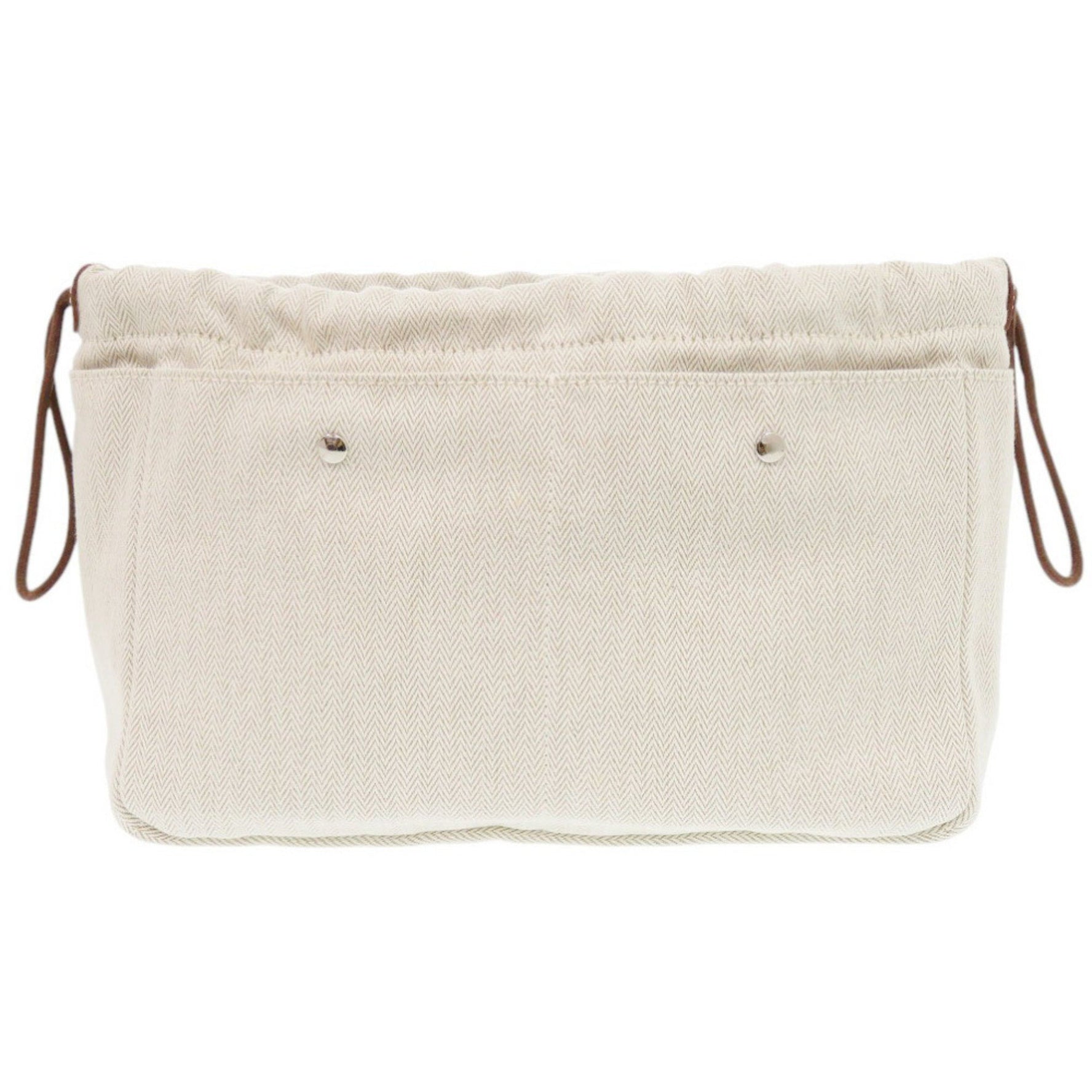 Hermès Fourby 25 Bag-in-Bag, Beige Cotton, Silver Hardware, D Stamp (Made in 2019), Pouch