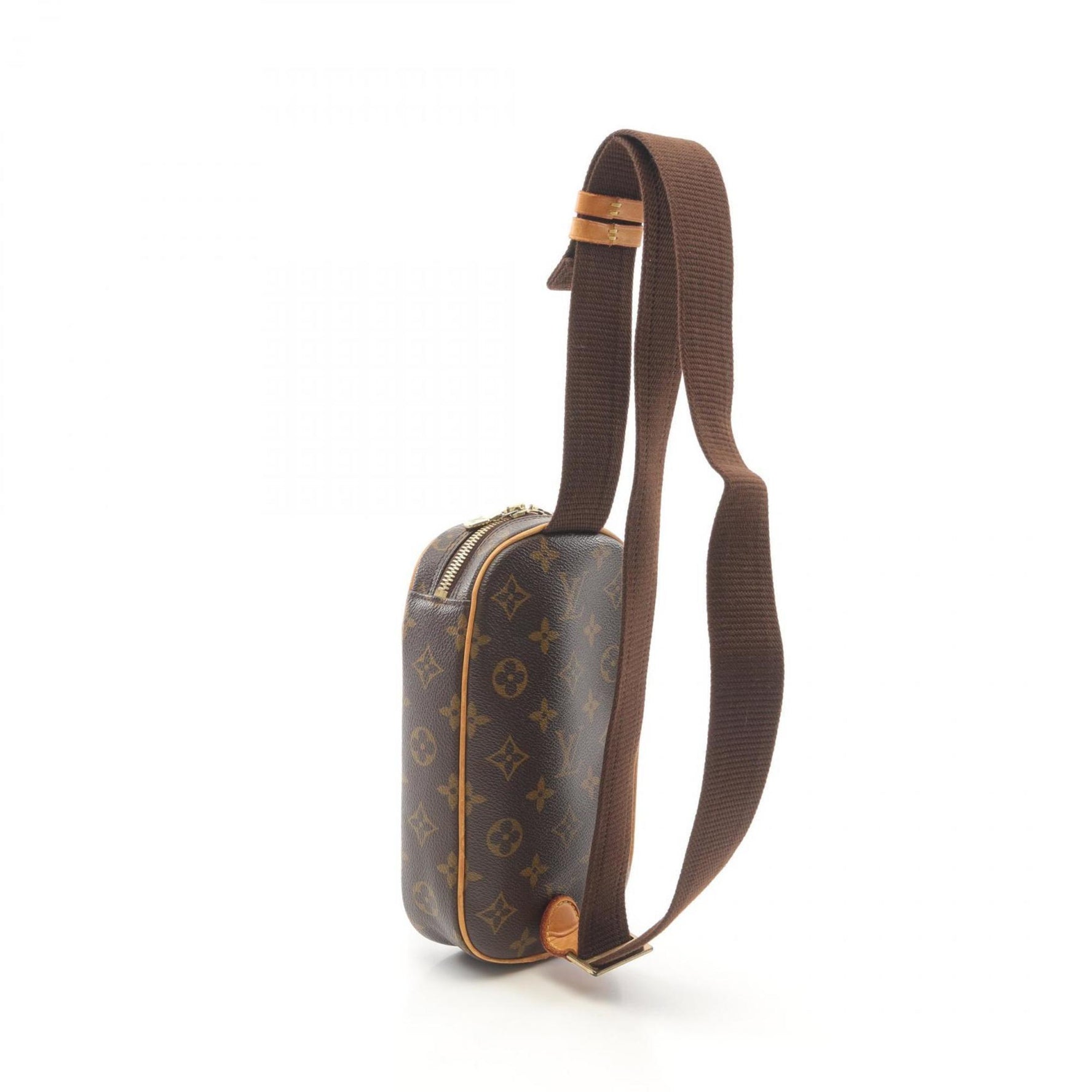 Louis Vuitton Pochette Ganju Waist Bag/Body Bag, Coated Canvas and Leather with Monogram Design, Brown, Women
