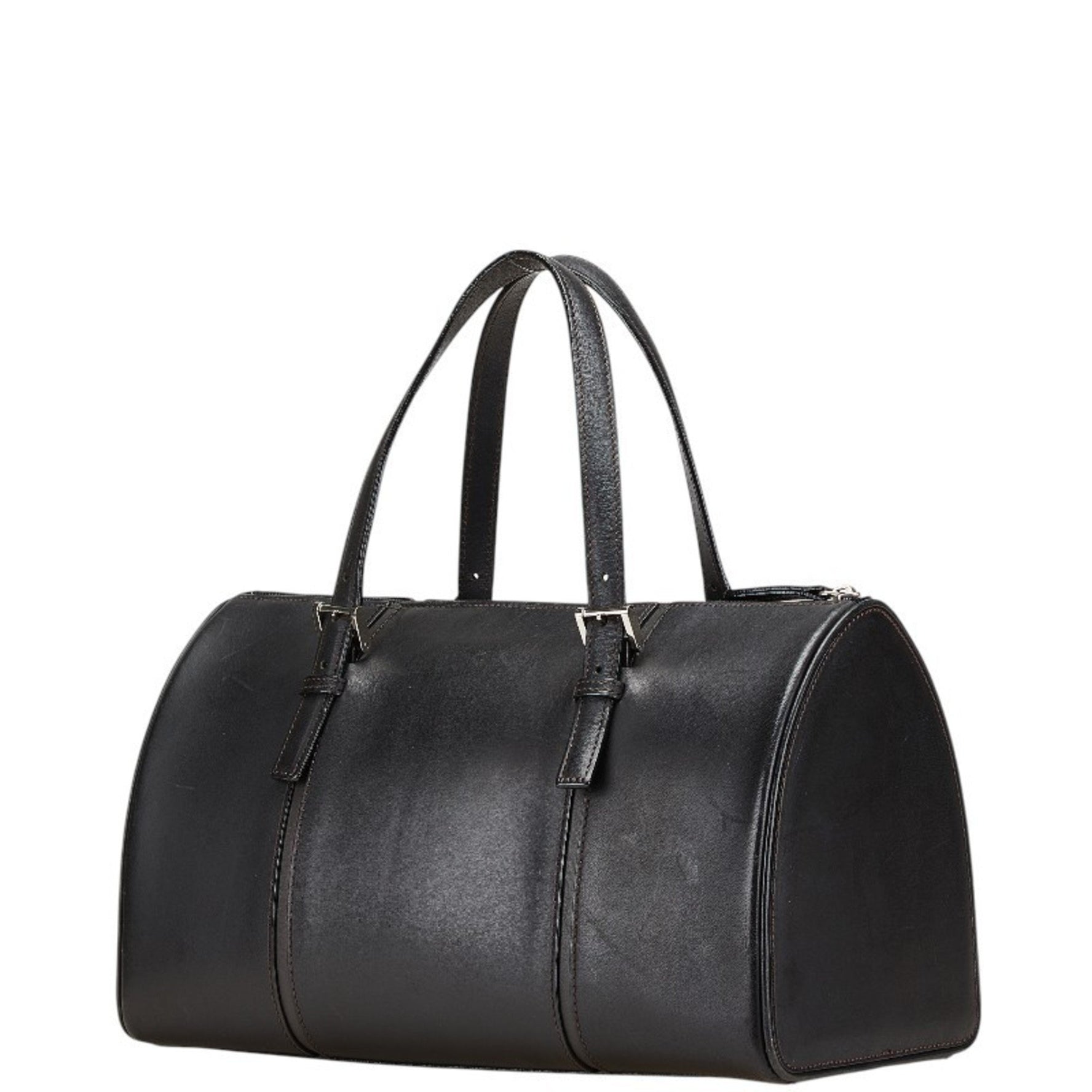 Burberry Nova Check Mini Boston Bag in Black Leather for Women