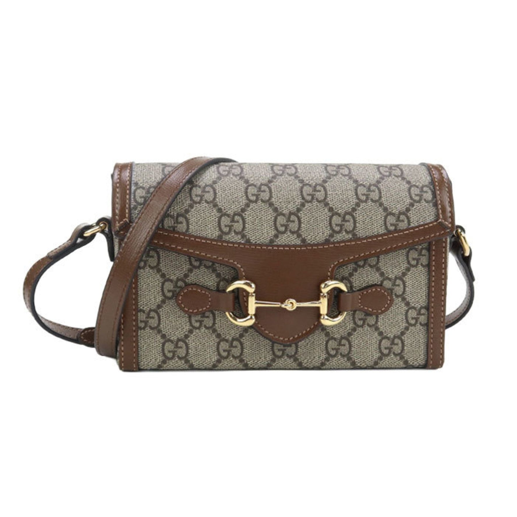 GUCCI Horsebit 1955 shoulder bag and mini in beige.
