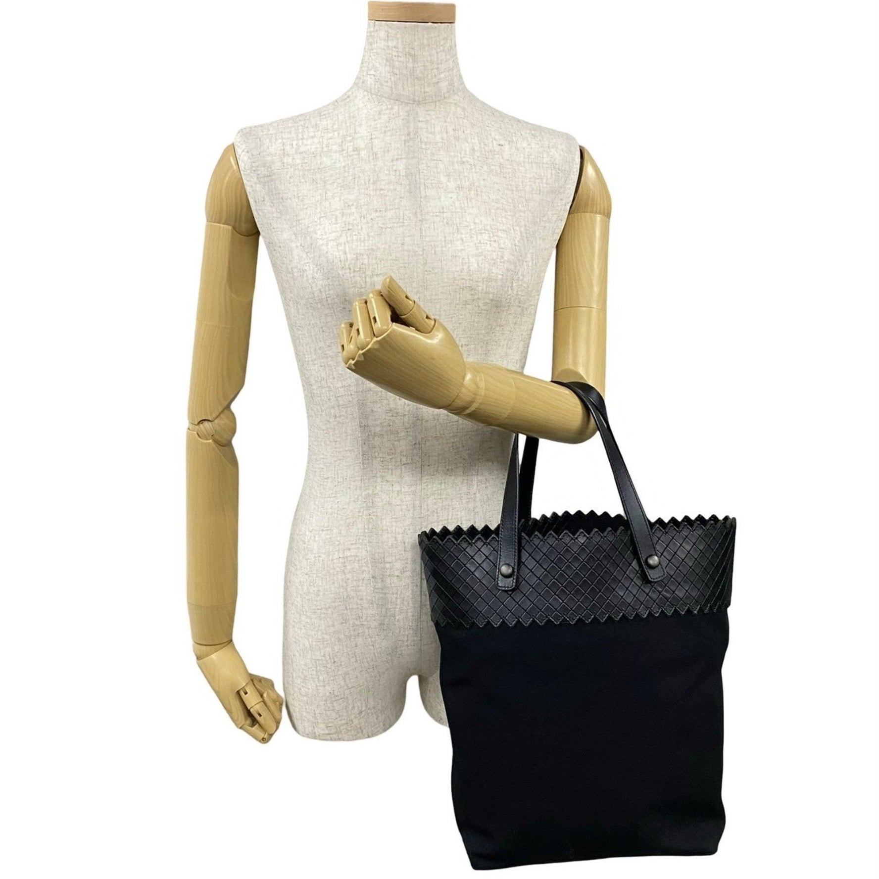 BOTTEGA VENETA Intrecciato Leather Canvas Tote Bag, 922-2