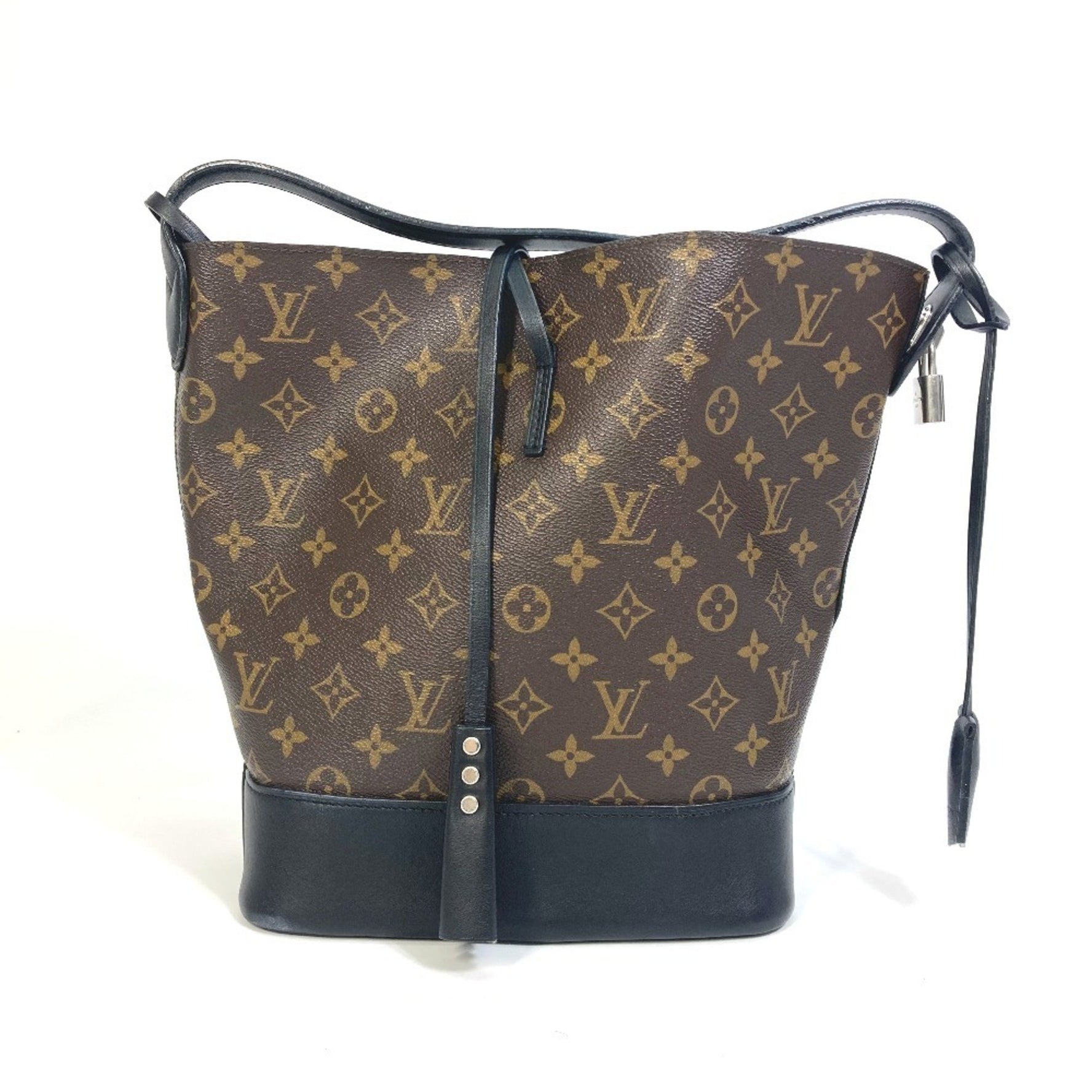Louis Vuitton Monogram Idor Bucket-Style Shoulder Bag with Pouch, Canvas/Calfskin, Noir Black