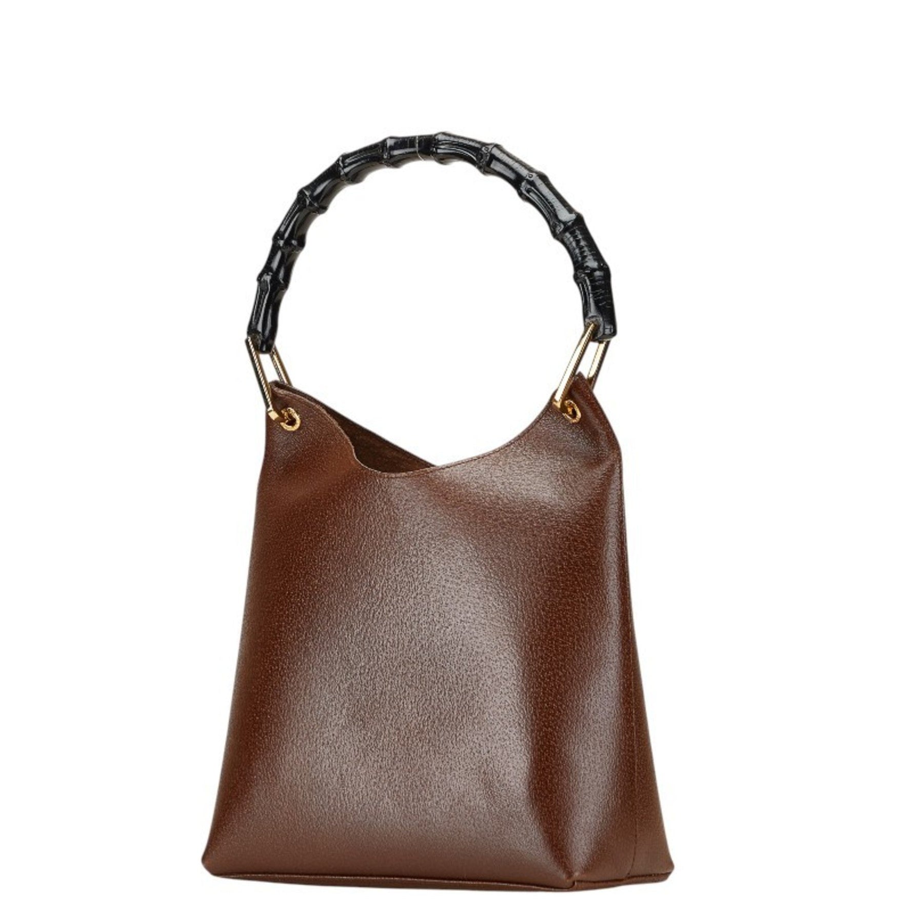 Gucci Bamboo Handbag 001 1880 Brown and Black Leather