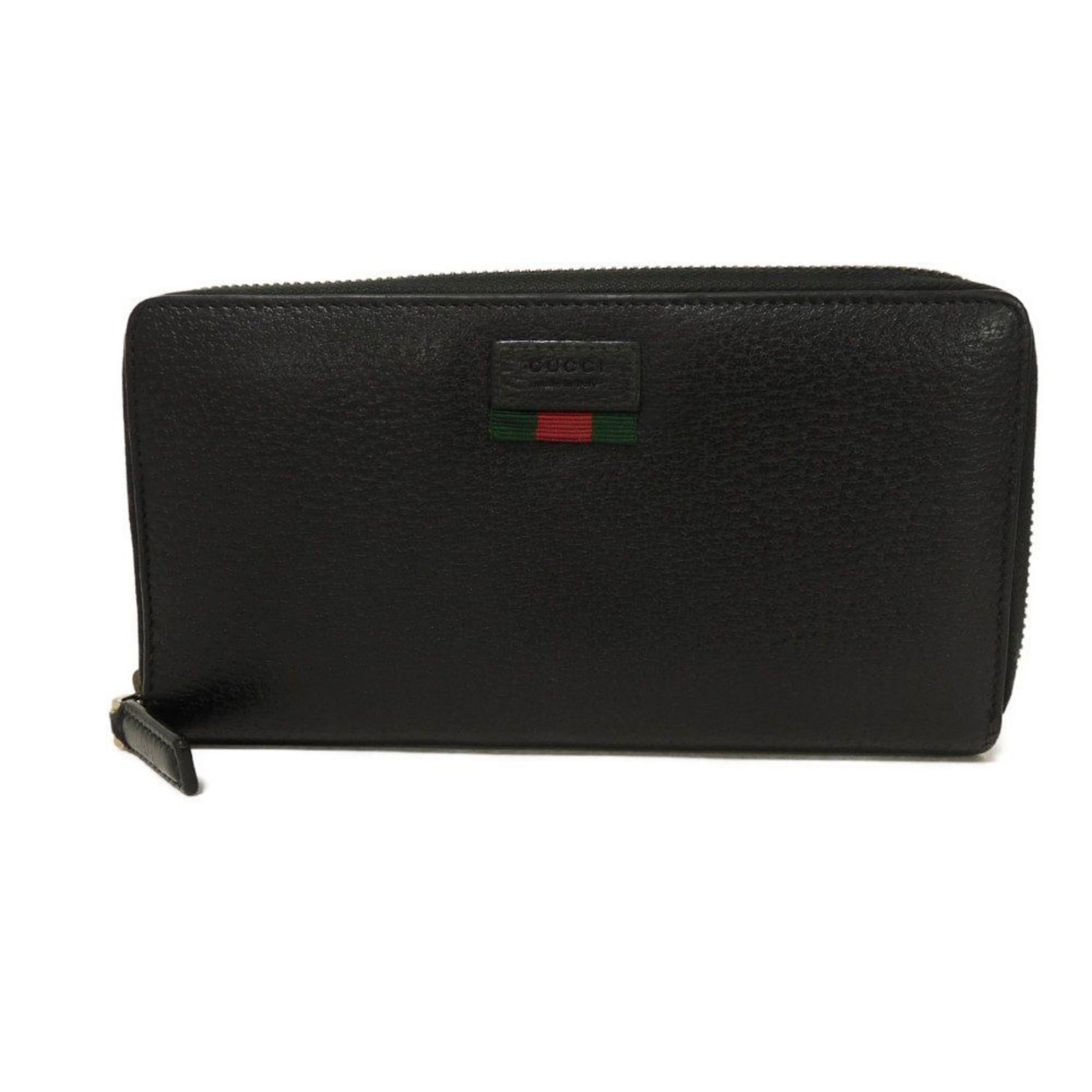 GUCCI Agora Zip Around Wallet Web Shelly Round Embossed 1060 Long