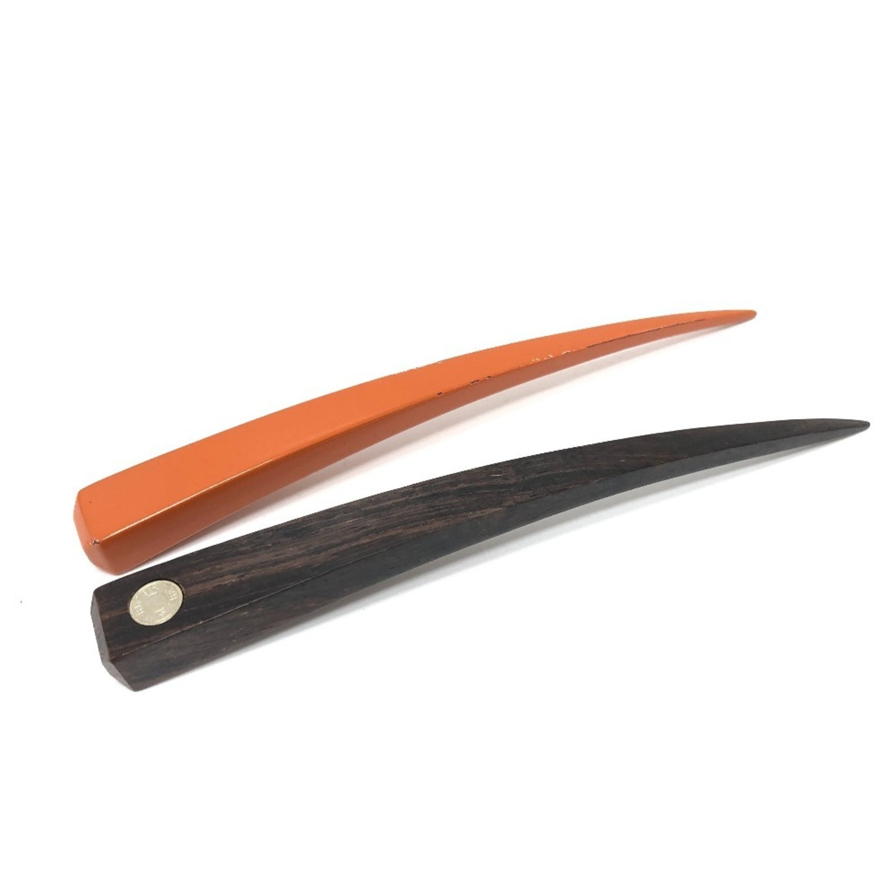 HERMES Hair Accessories Picks Kanzashi Hairpin Serie Set Pair Hairpins Pins Wood Brown