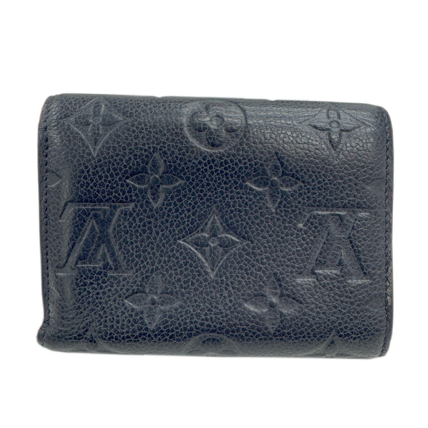 LOUIS VUITTON Louis Vuitton Monogram Empreinte Portefeuille Victorine Tri-fold Leather Marine Rouge M64577 SP1187 Women's Wallets and Accessories