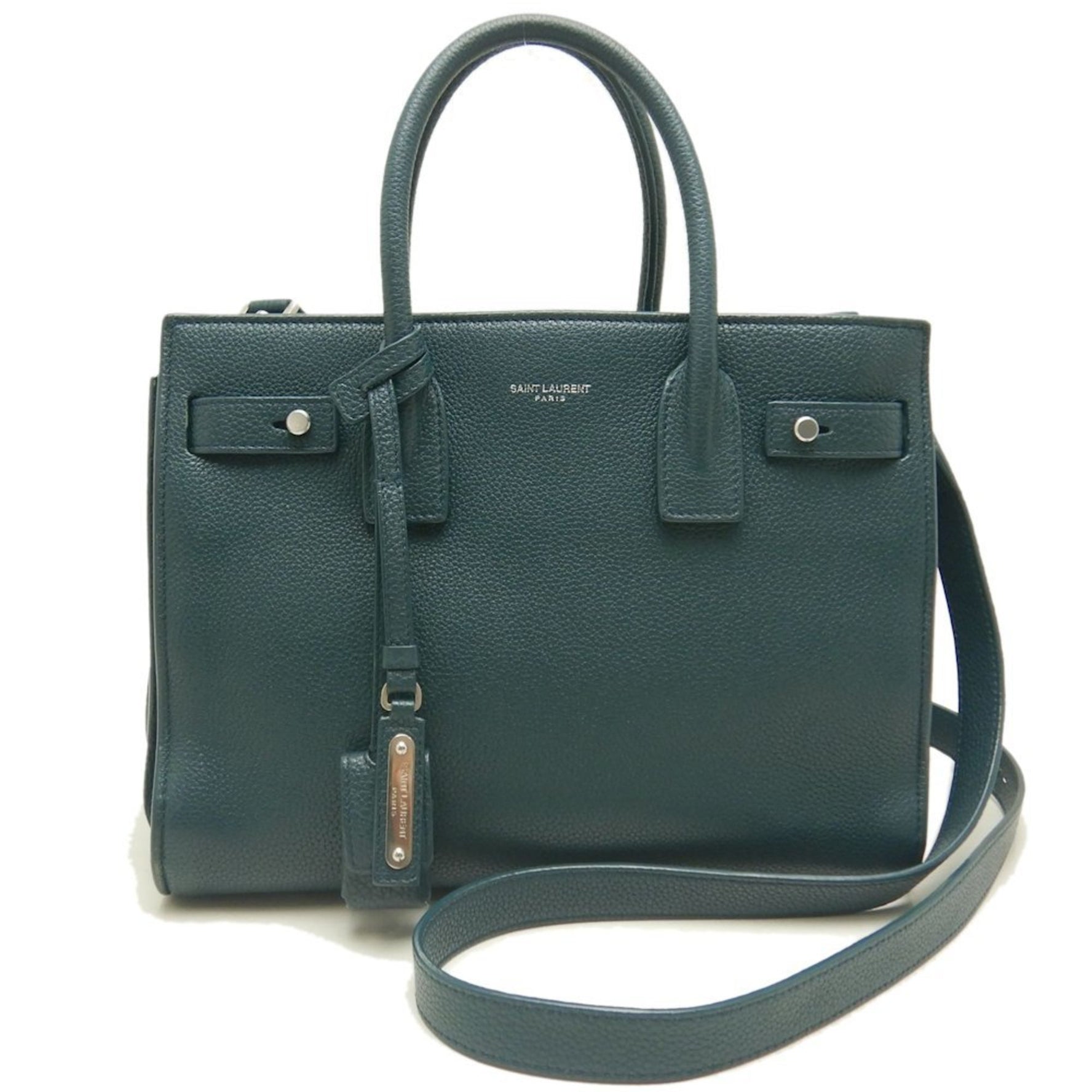 SAINT LAURENT Saint Laurent Sac du Jour Baby Handbag Leather Green