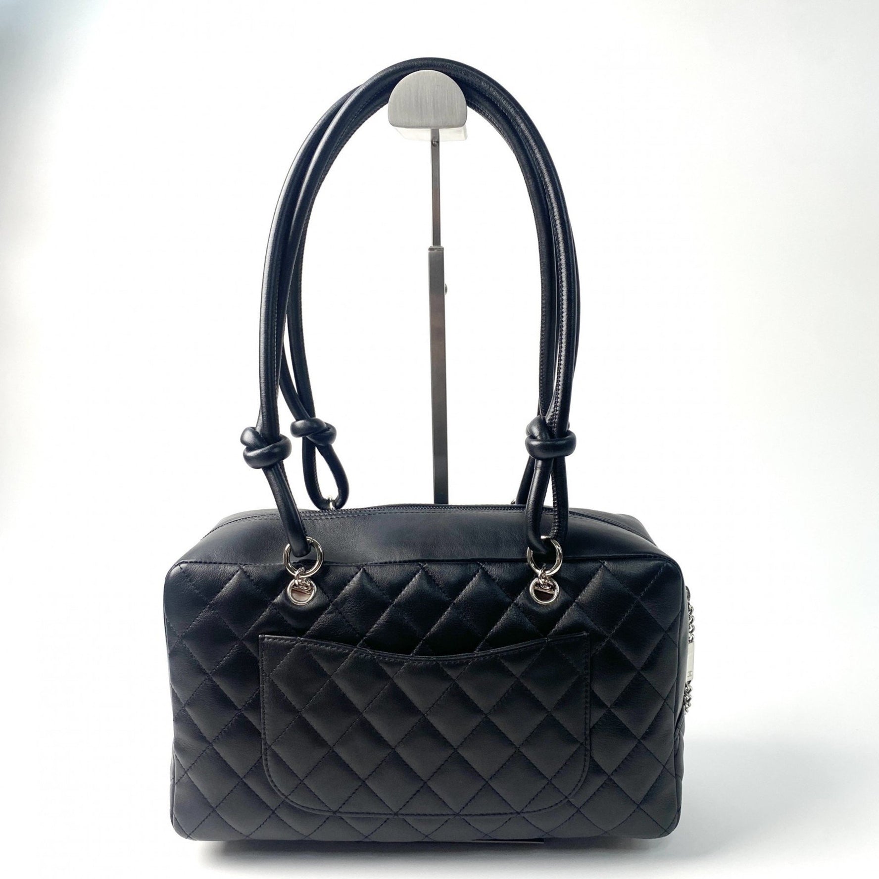 CHANEL Cambon Bowling Bag, Coco Mark, Lambskin, No. 11, G Card, Box Included