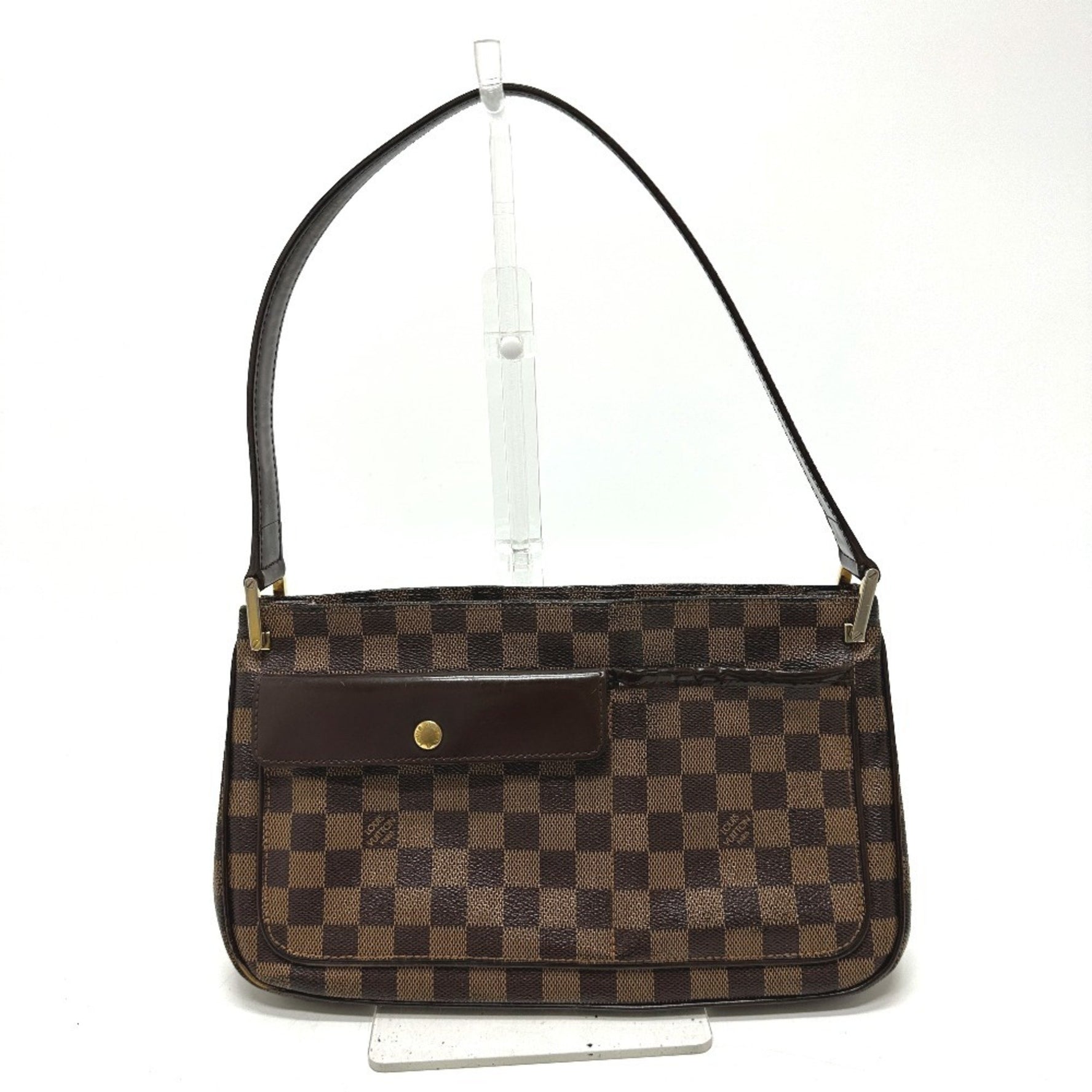 LOUIS VUITTON N51129 Damier Aubergine Shoulder Bag, Canvas, Women's, Ebene Brown