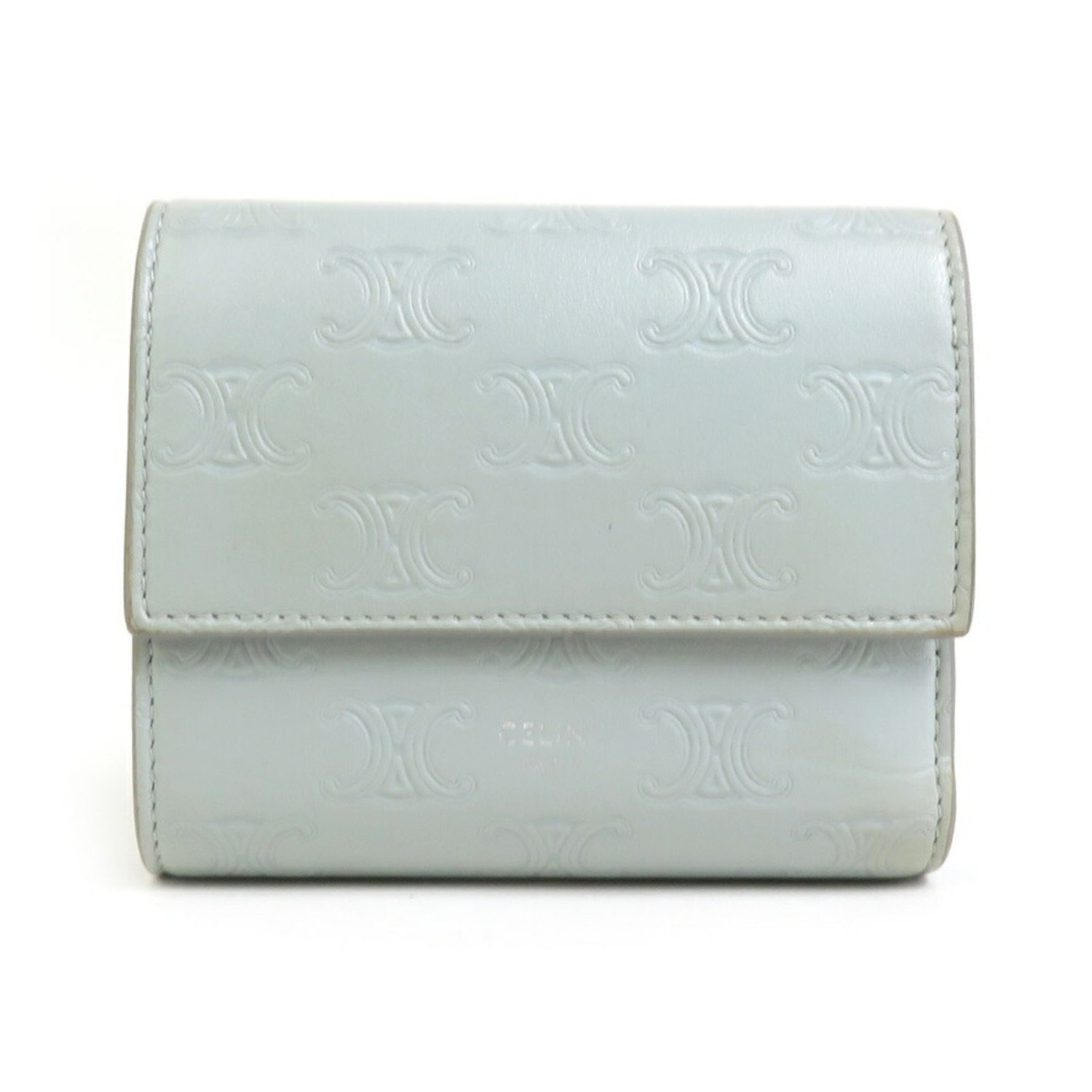 CELINE Tri-fold wallet Leather Light grey