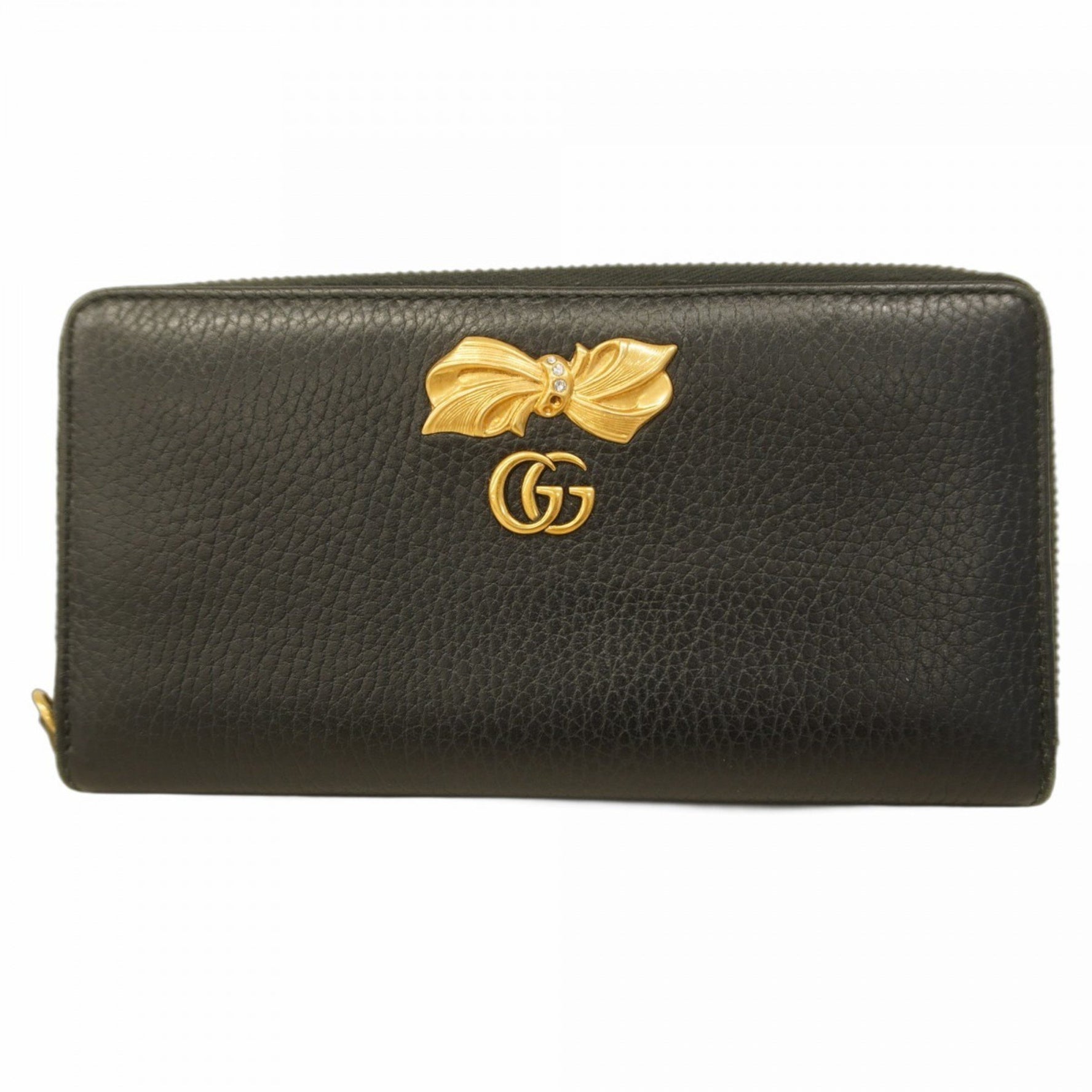 Gucci GG Marmont Long Wallet Leather Black Women's