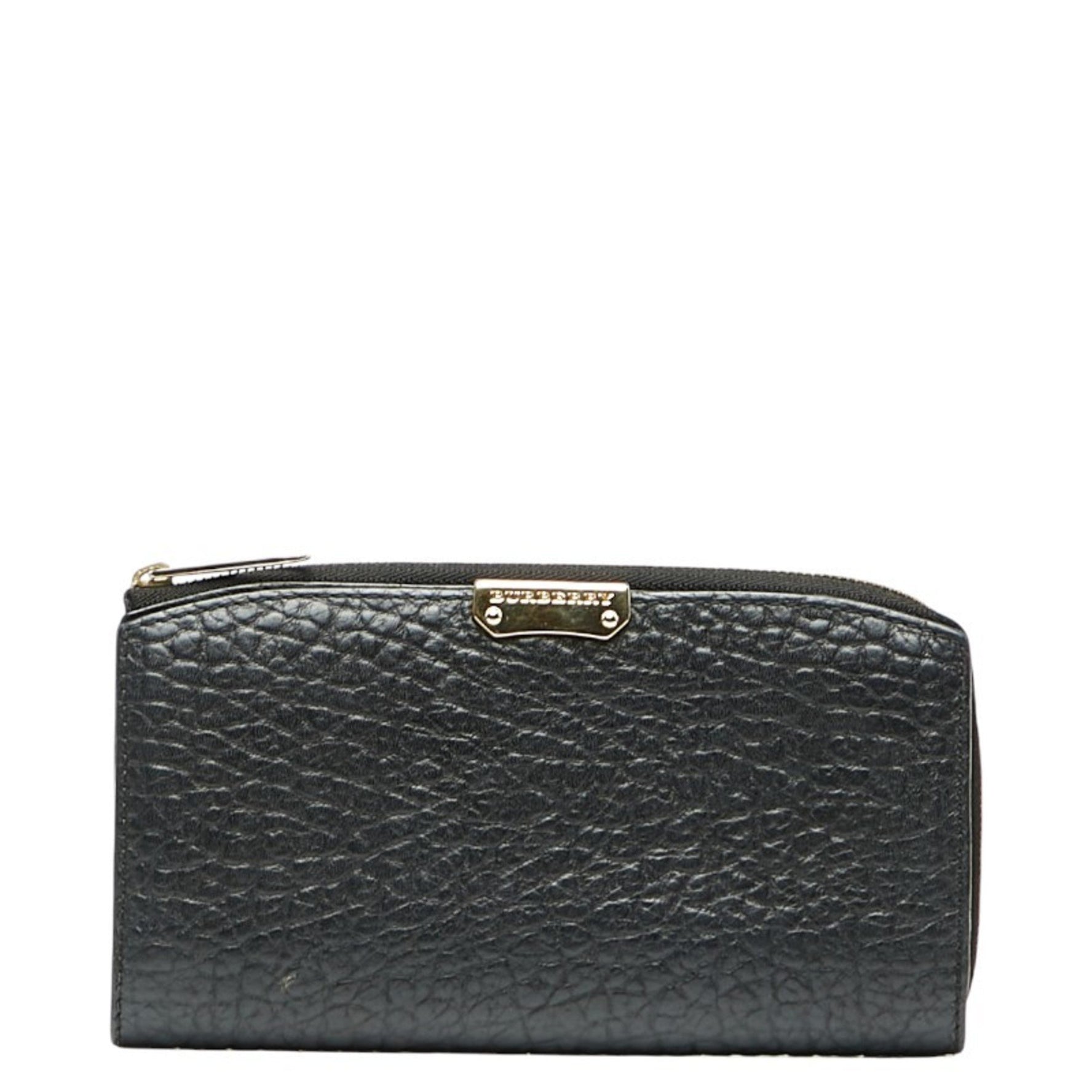 Burberry L-shaped zipper long wallet in leather .