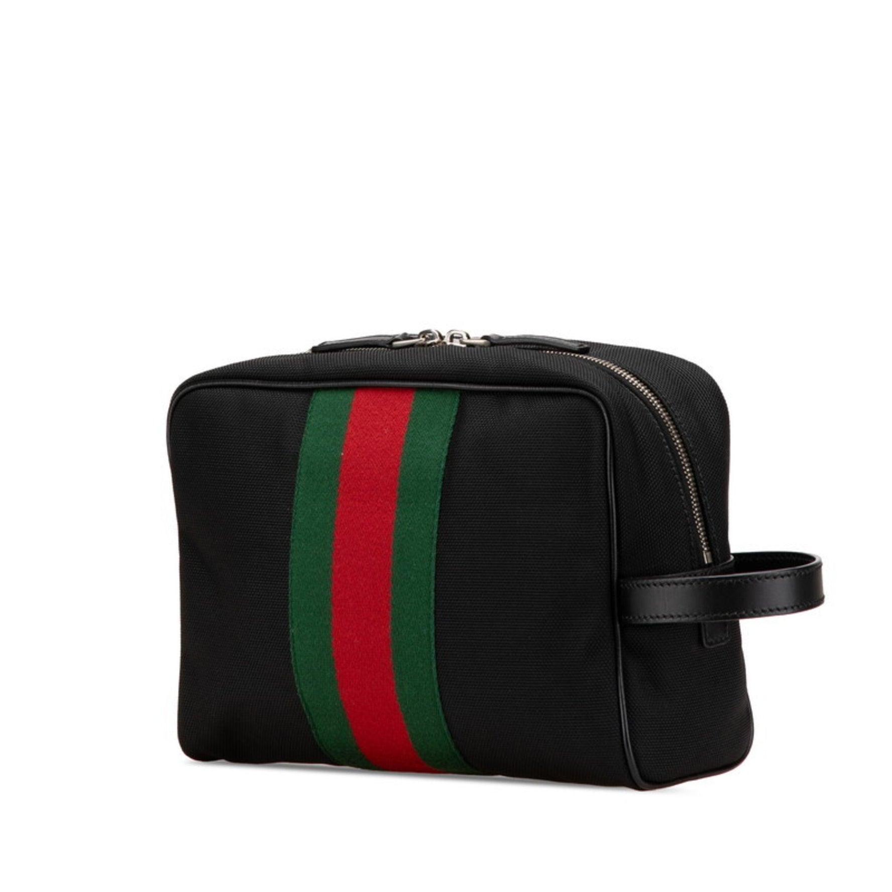 Gucci Sherry Line Clutch Bag/Second Bag Black Nylon Leather Men's GUCCI