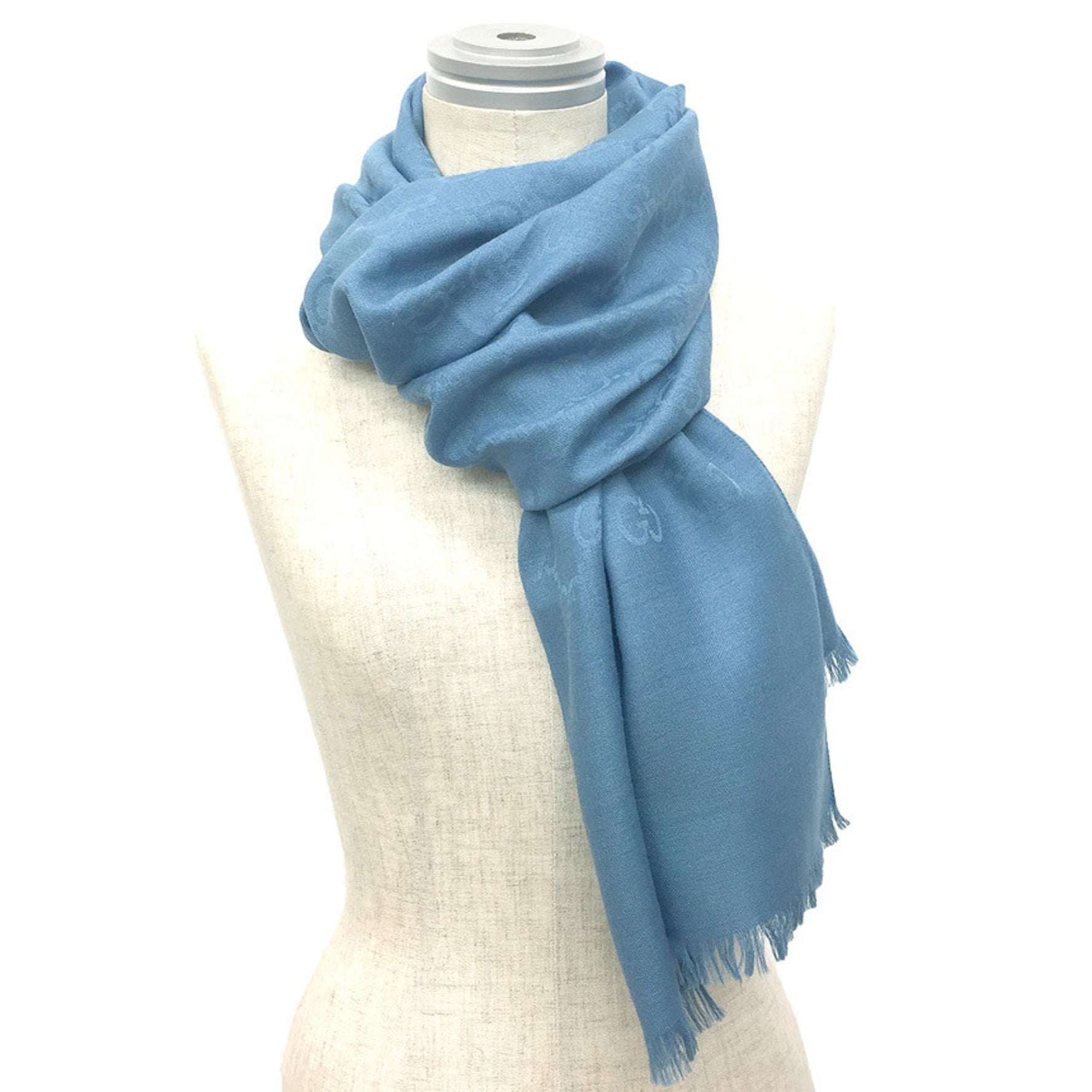 GUCCI GG stole shawl muffler silk x wool