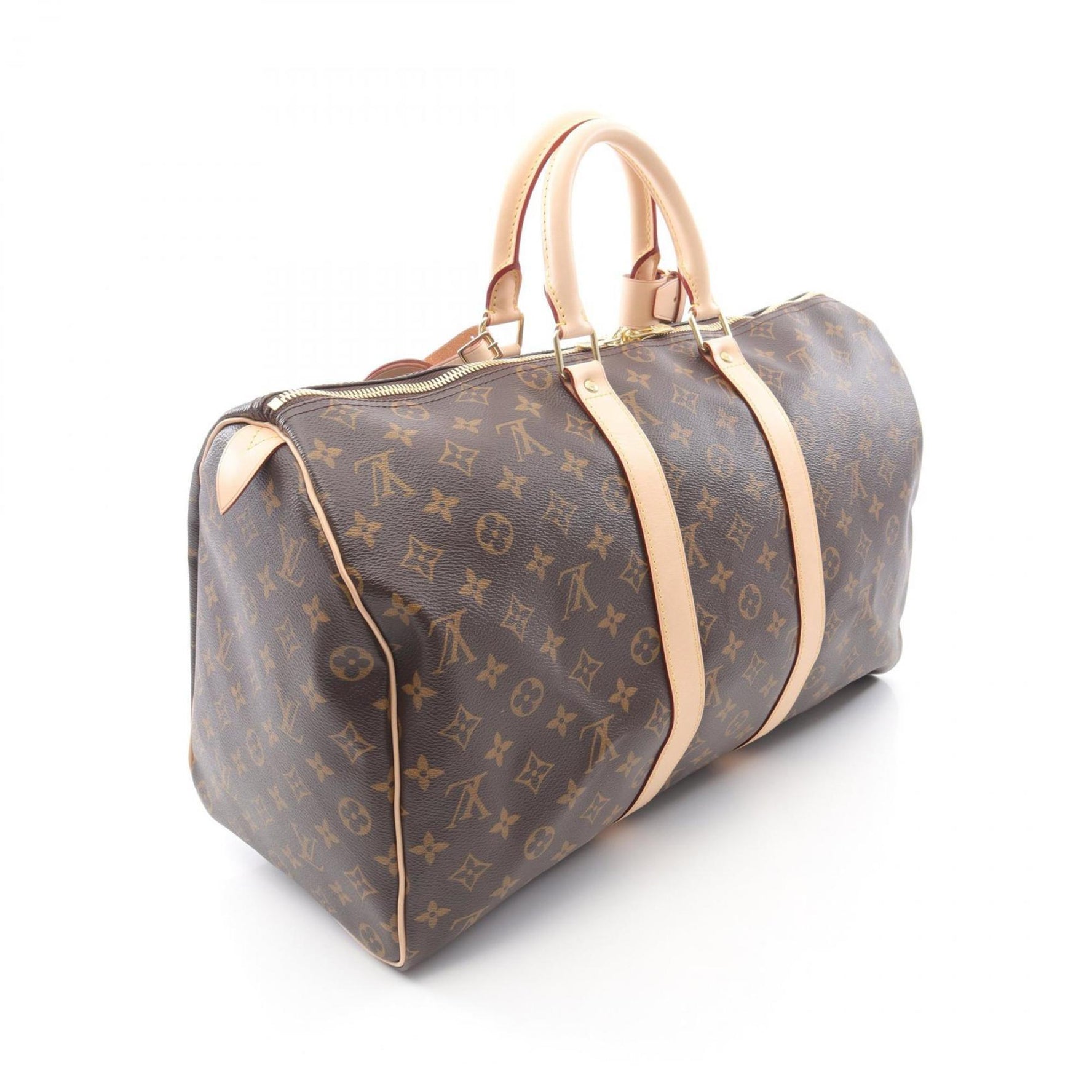 Louis Vuitton Keepall 45 Boston Bag, Coated Canvas and Leather, Monogram, Brown, Men's