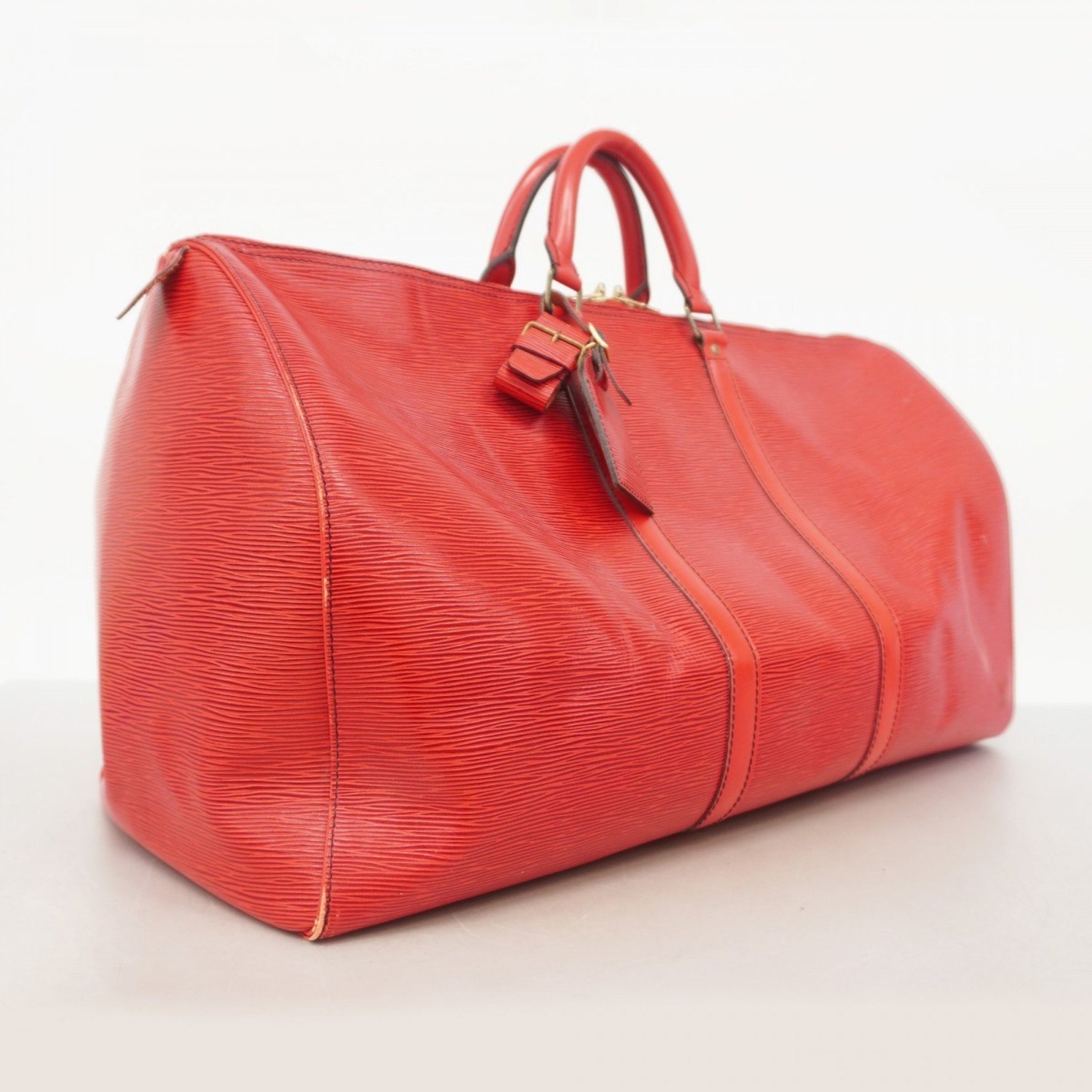 Louis Vuitton Epi Keepall 55 Boston Bag Castilian Red