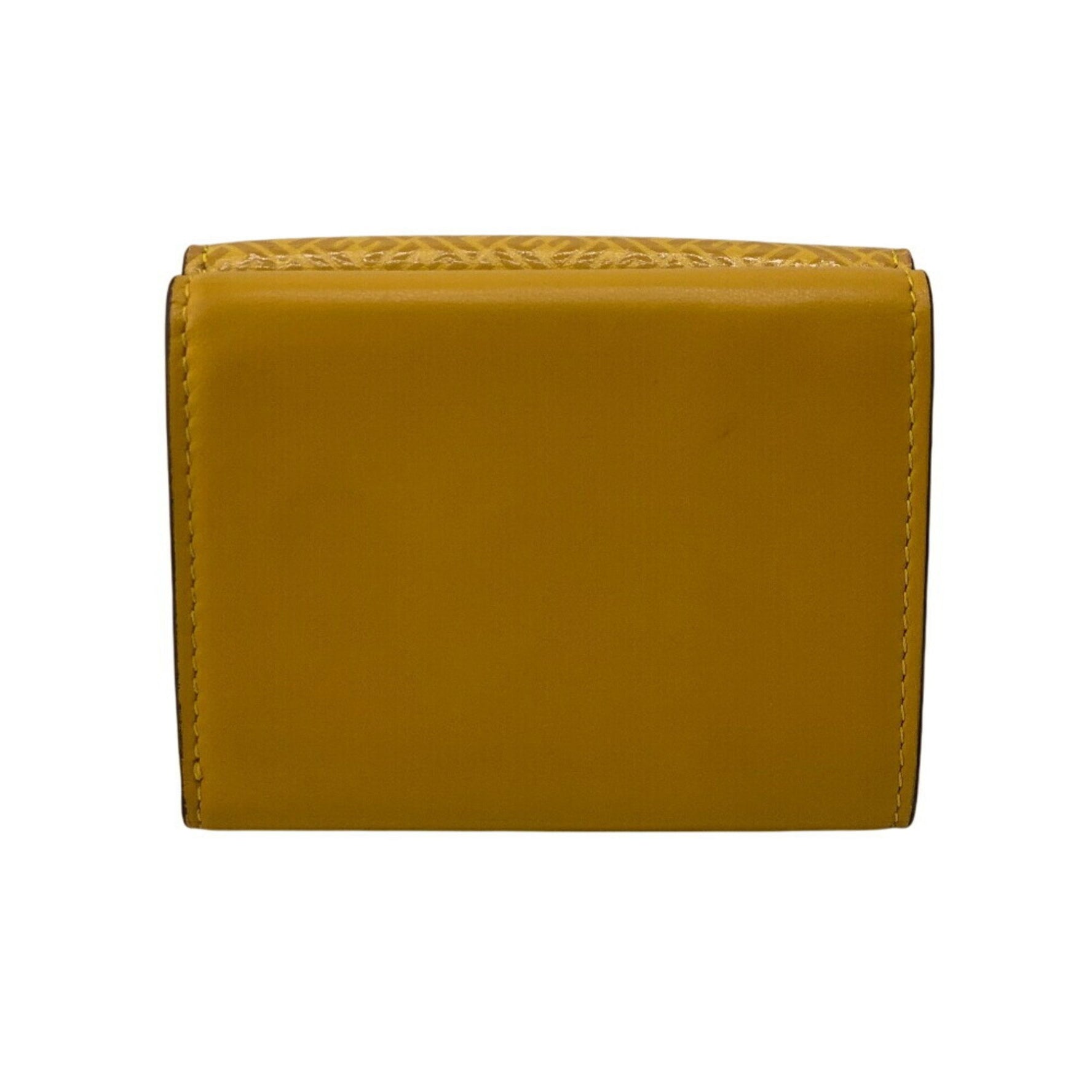 FENDI Louis Vuitton Wallet 7M0280 Compact FF Tri-fold Coin Purse Bills Cards Men's Women's Yellow