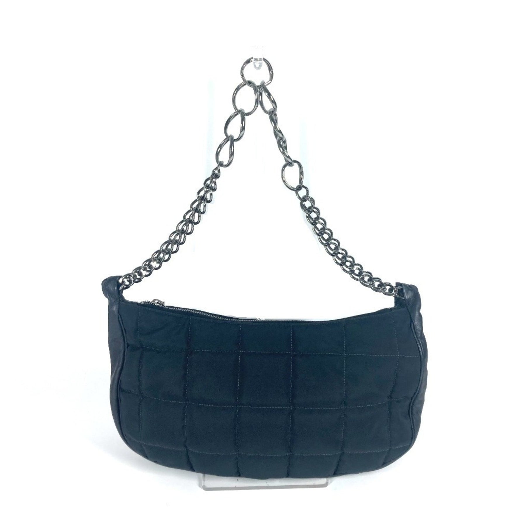CHANEL CC Coco Mark Chocolate Bar Chain Shoulder Bag in Leather/Nylon