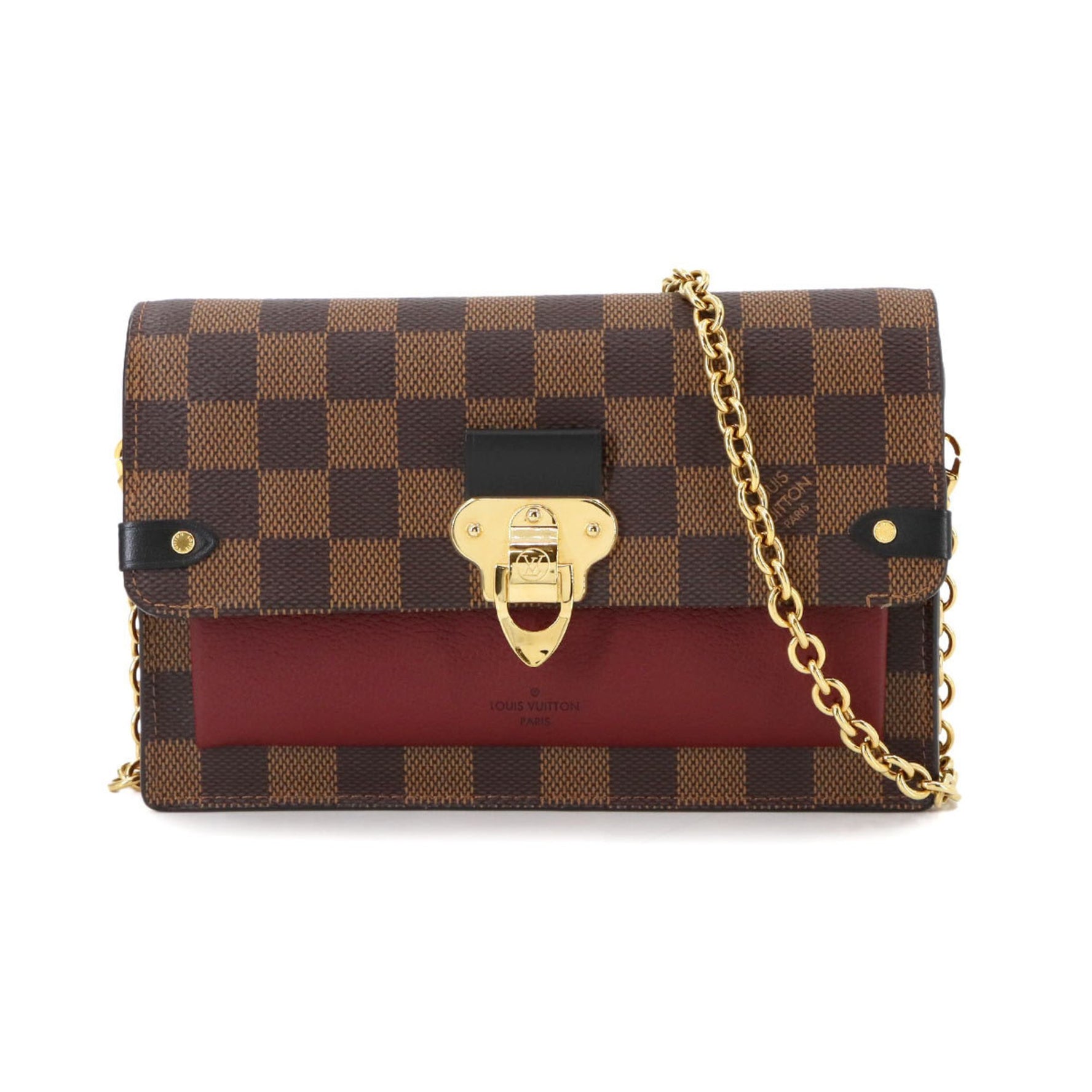 Louis Vuitton Damier Portefeuille Vavin Chain Wallet, Bordeaux Noir