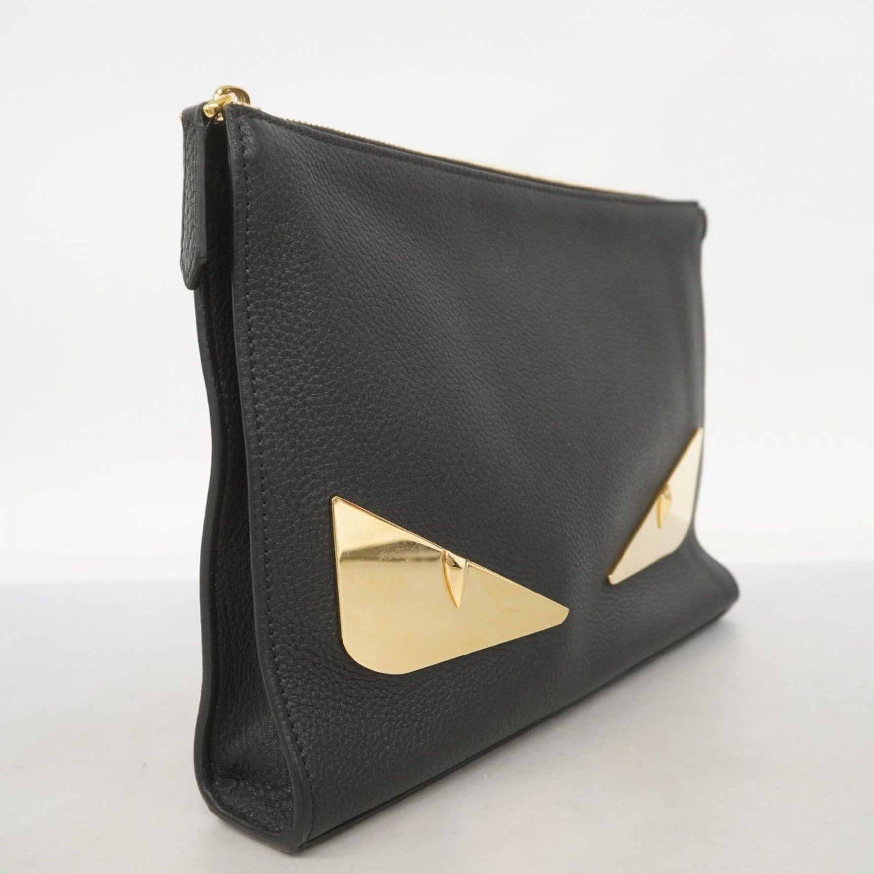 Fendi Monster Leather Clutch Bag