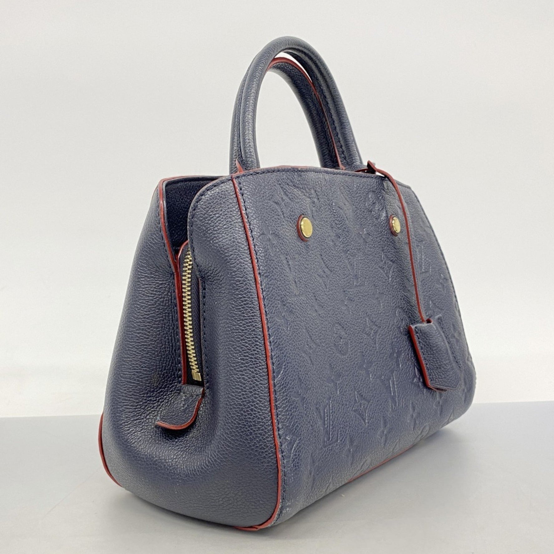 Louis Vuitton Monogram Empreinte Montaigne BB Handbag M42747 Marine Rouge Women's