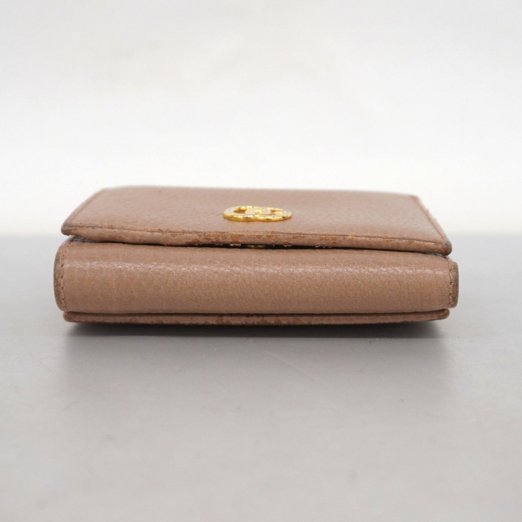 Gucci GG Marmont Tri-fold Wallet Leather Beige Women's