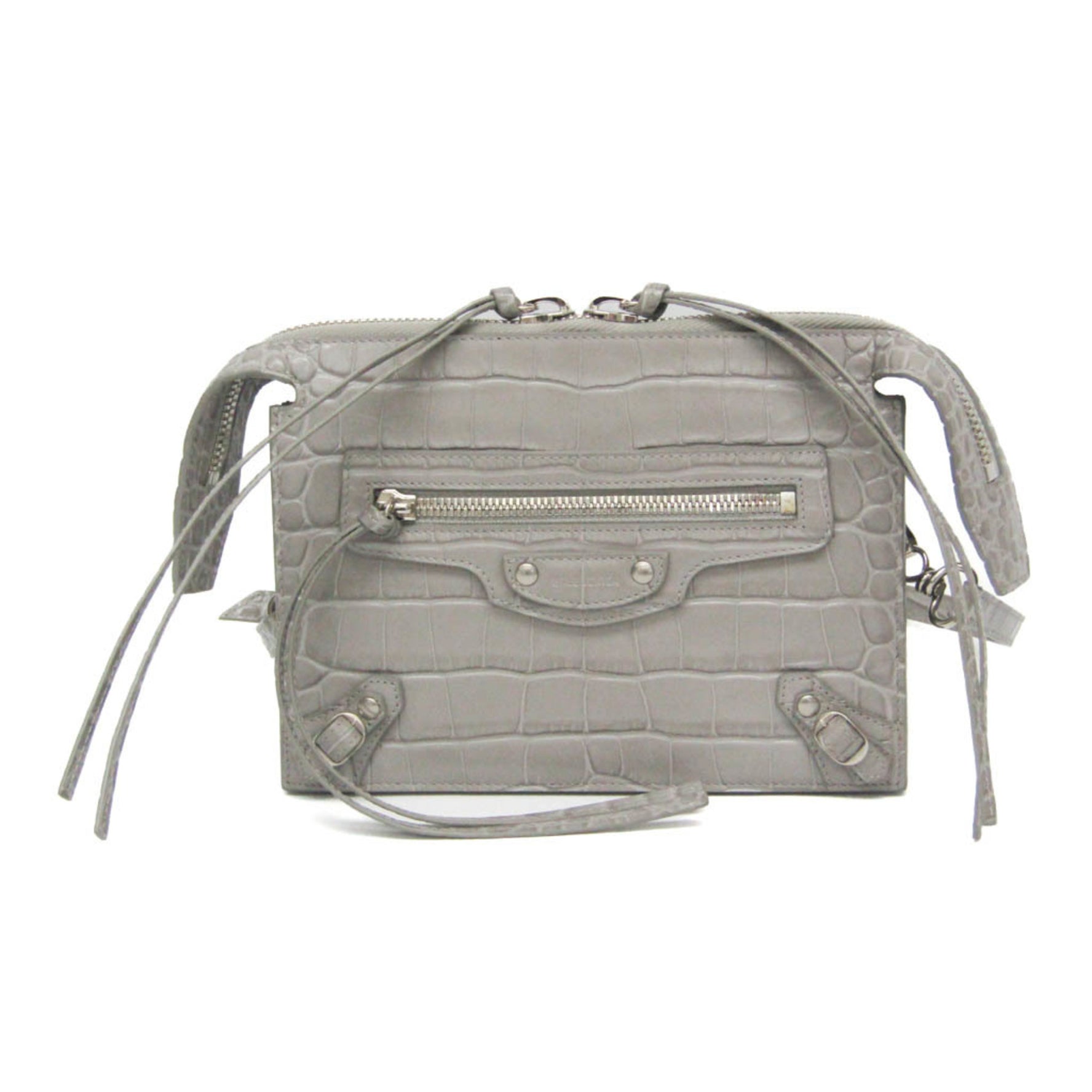 Balenciaga Women's Leather Shoulder Bag Gray