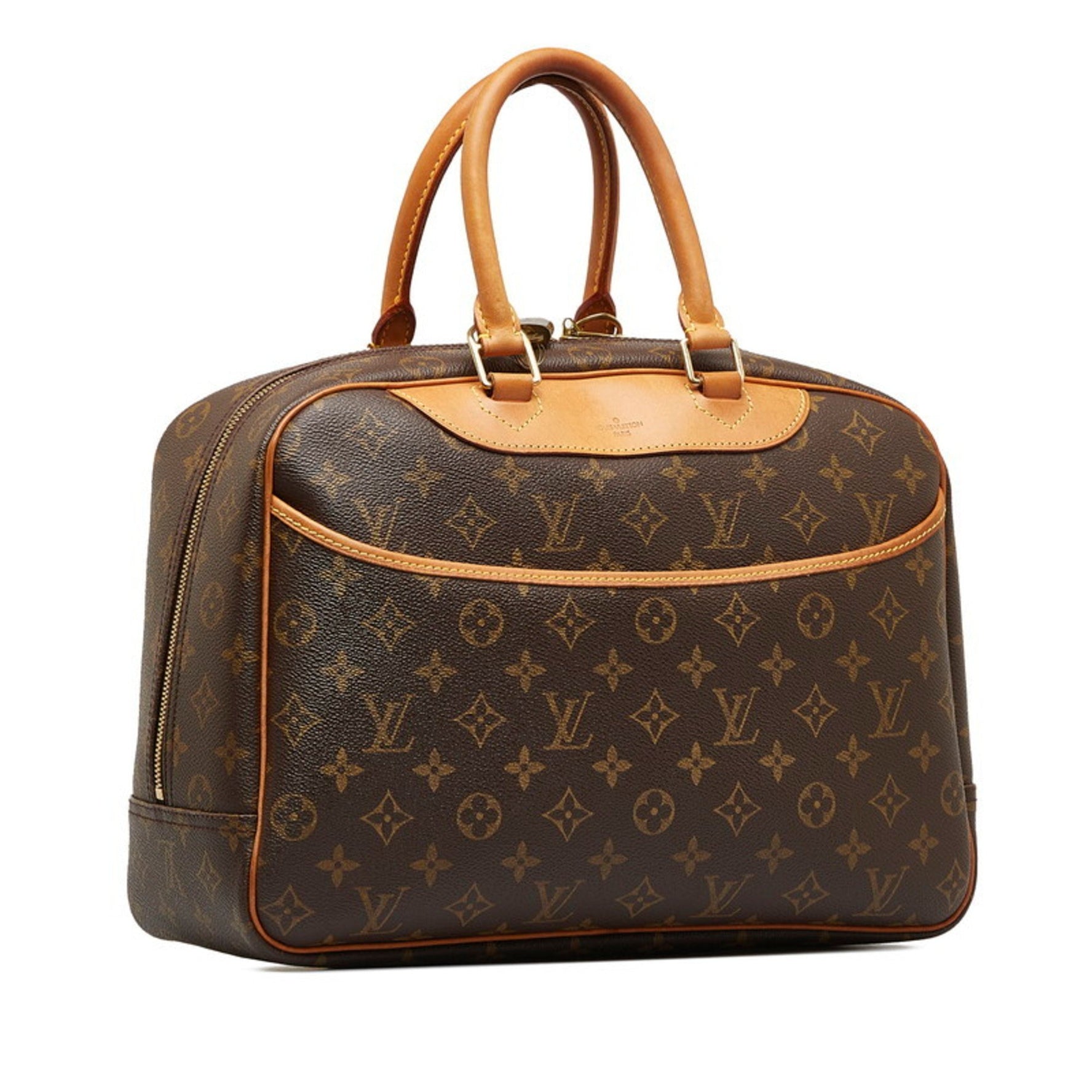 Louis Vuitton Monogram Deauville Handbag M47270 Brown PVC Leather Women's LOUIS VUITTON