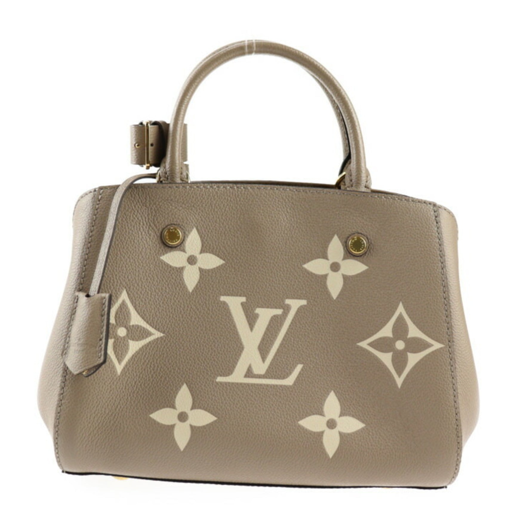 LOUIS VUITTON Montaigne BB Handbag Giant Monogram Empreinte Tourtelle Crème Shoulder Bag Vuitton