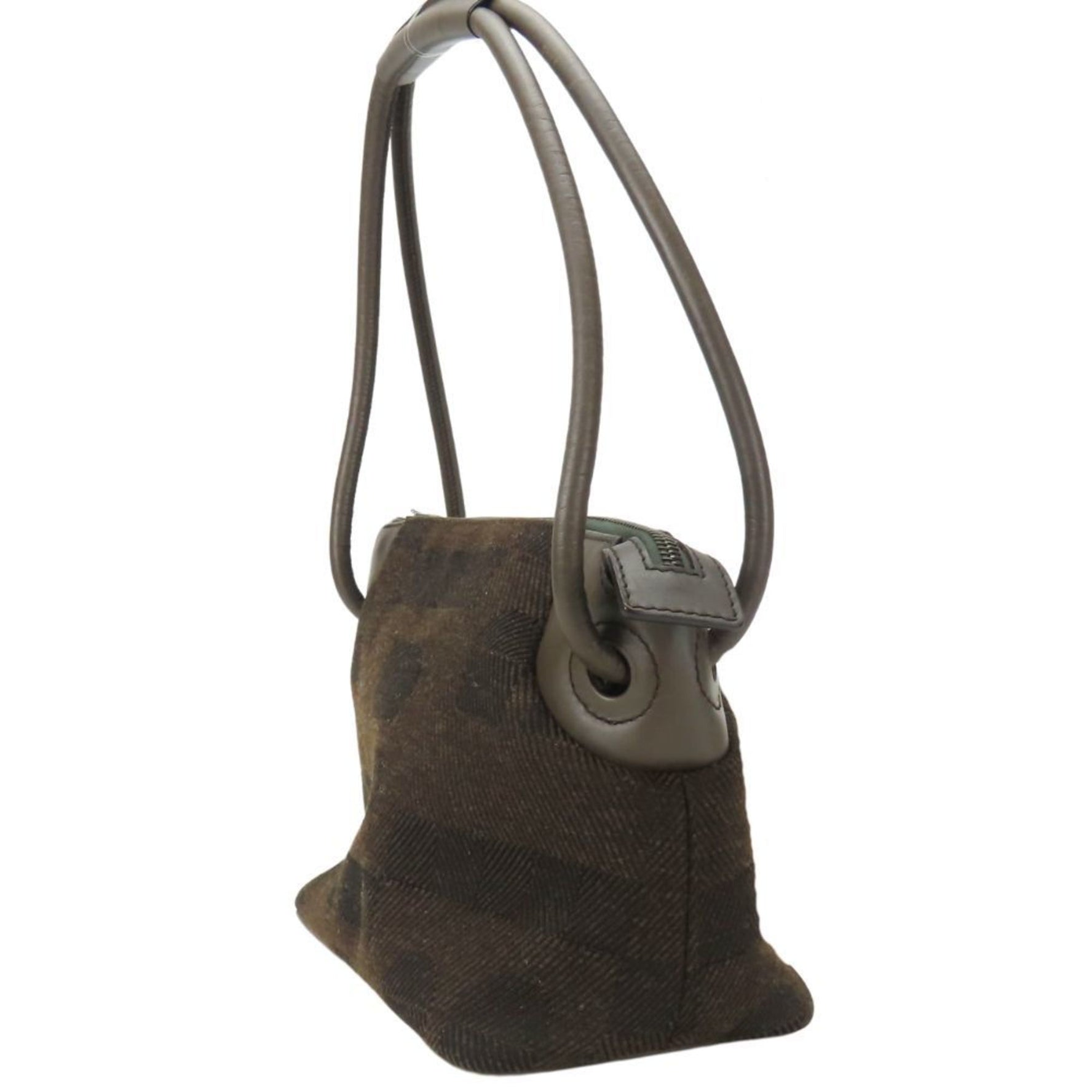 BALLY handbag wool leather brown ladies