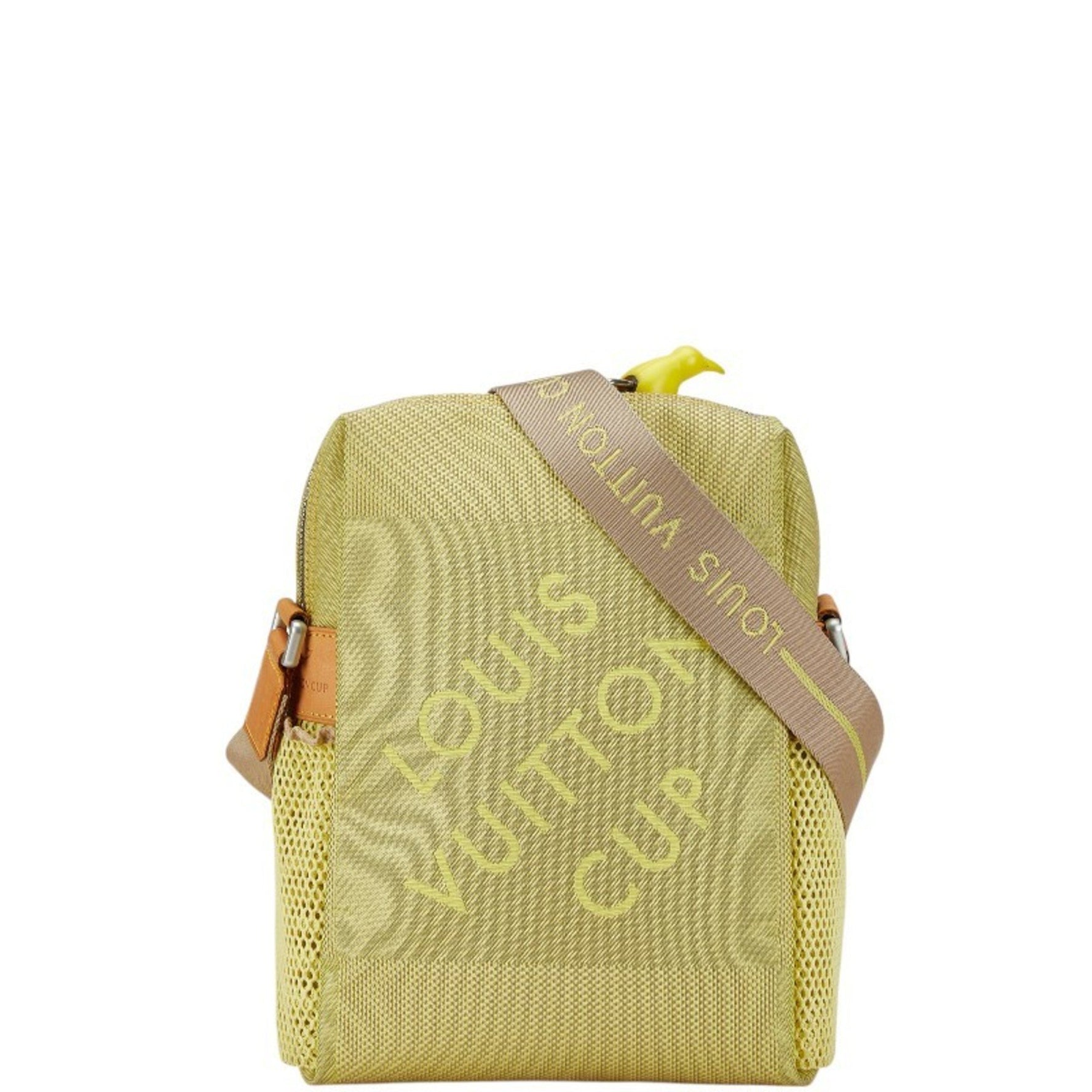 Louis Vuitton Damier Geant Weatherly LV Cup Shoulder Bag Yellow Brown Canvas Leather