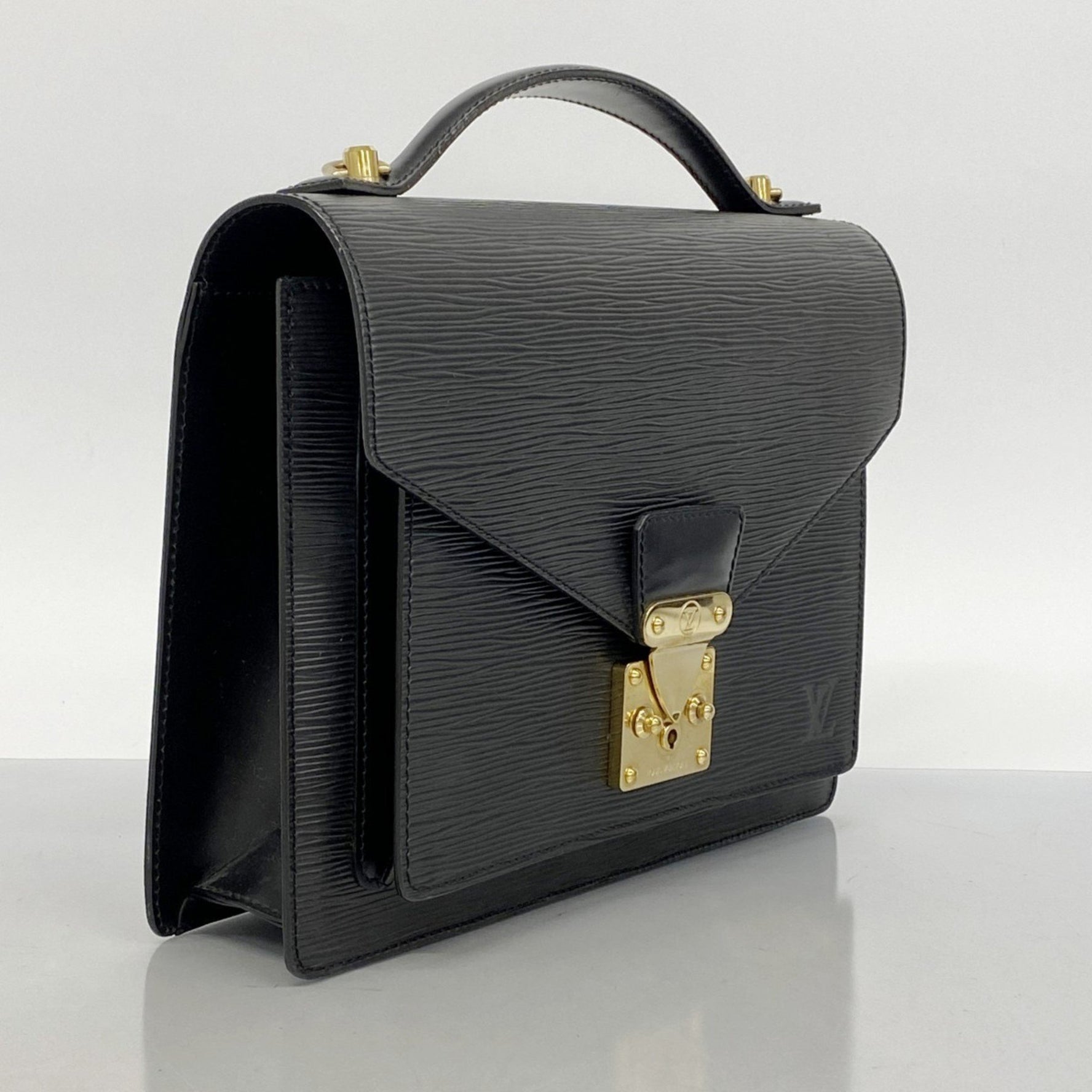 Louis Vuitton Epi Monceau Handbag M52122 Noir Women's
