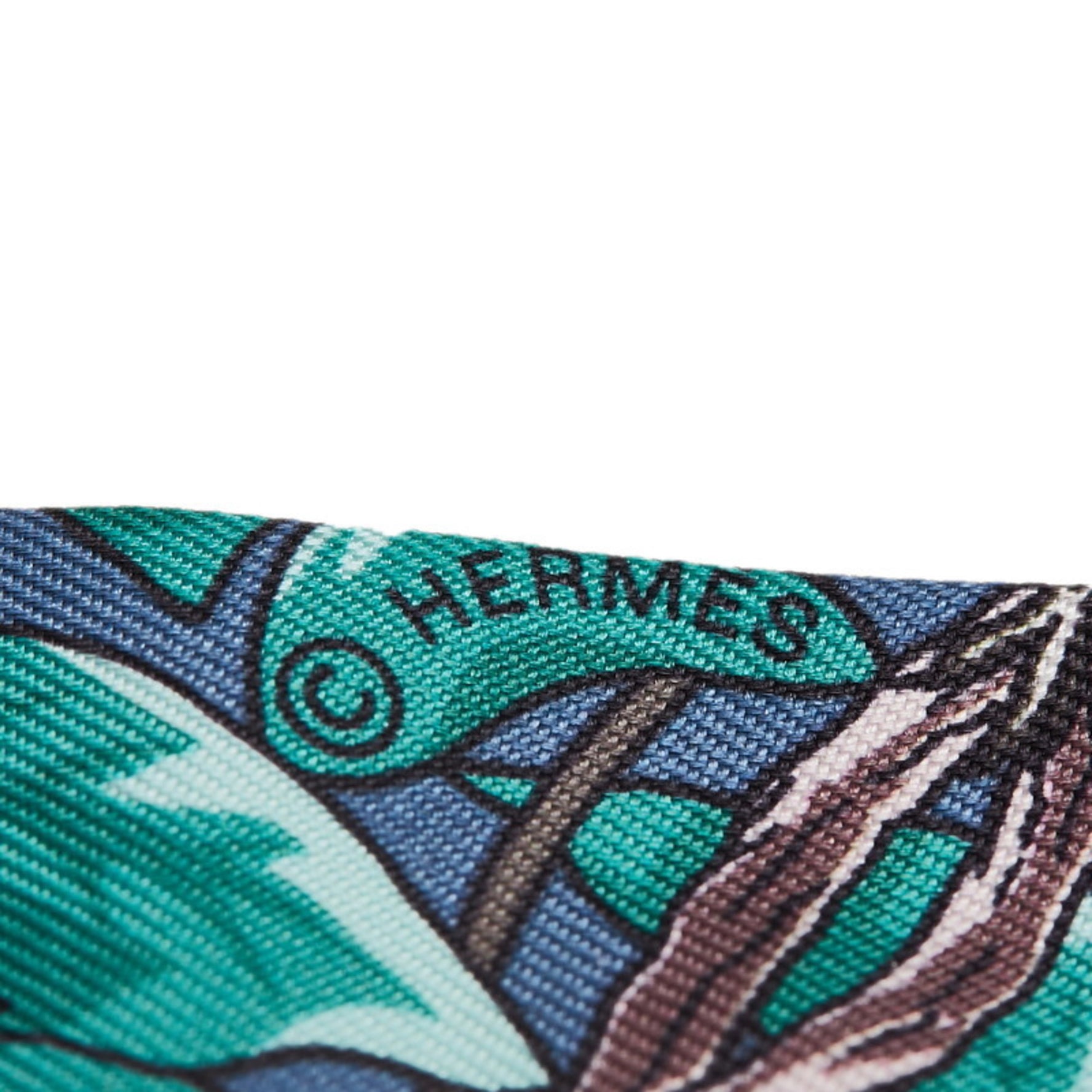 Hermes Hermès Twilly Doll Jungle Love Scarf, Light Blue Multicolor Silk