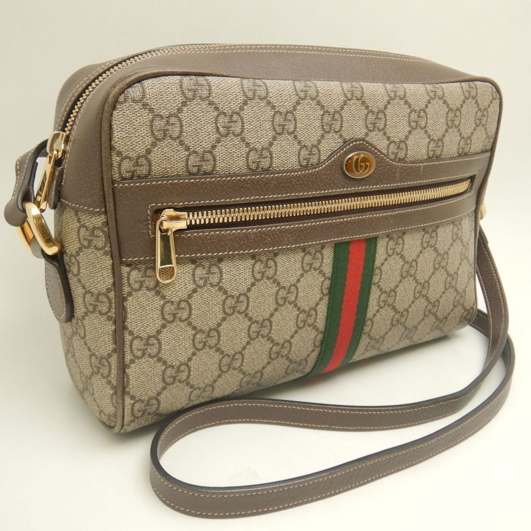 GUCCI Ophidia GG Supreme Shoulder Bag in Canvas, Beige and Brown
