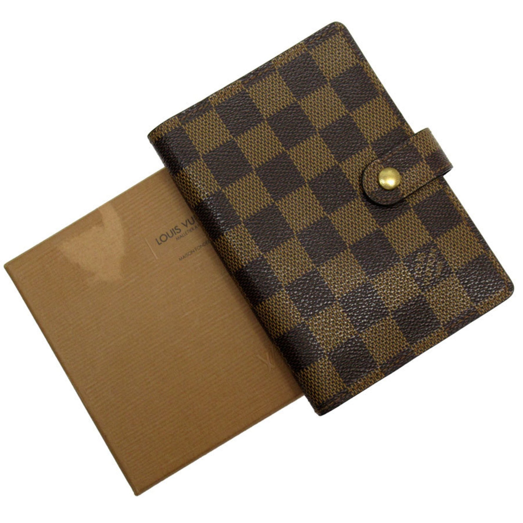 Louis Vuitton LOUIS VUITTON Diary Cover Damier Agenda PM Canvas Ebene Men's Women's t19517a
