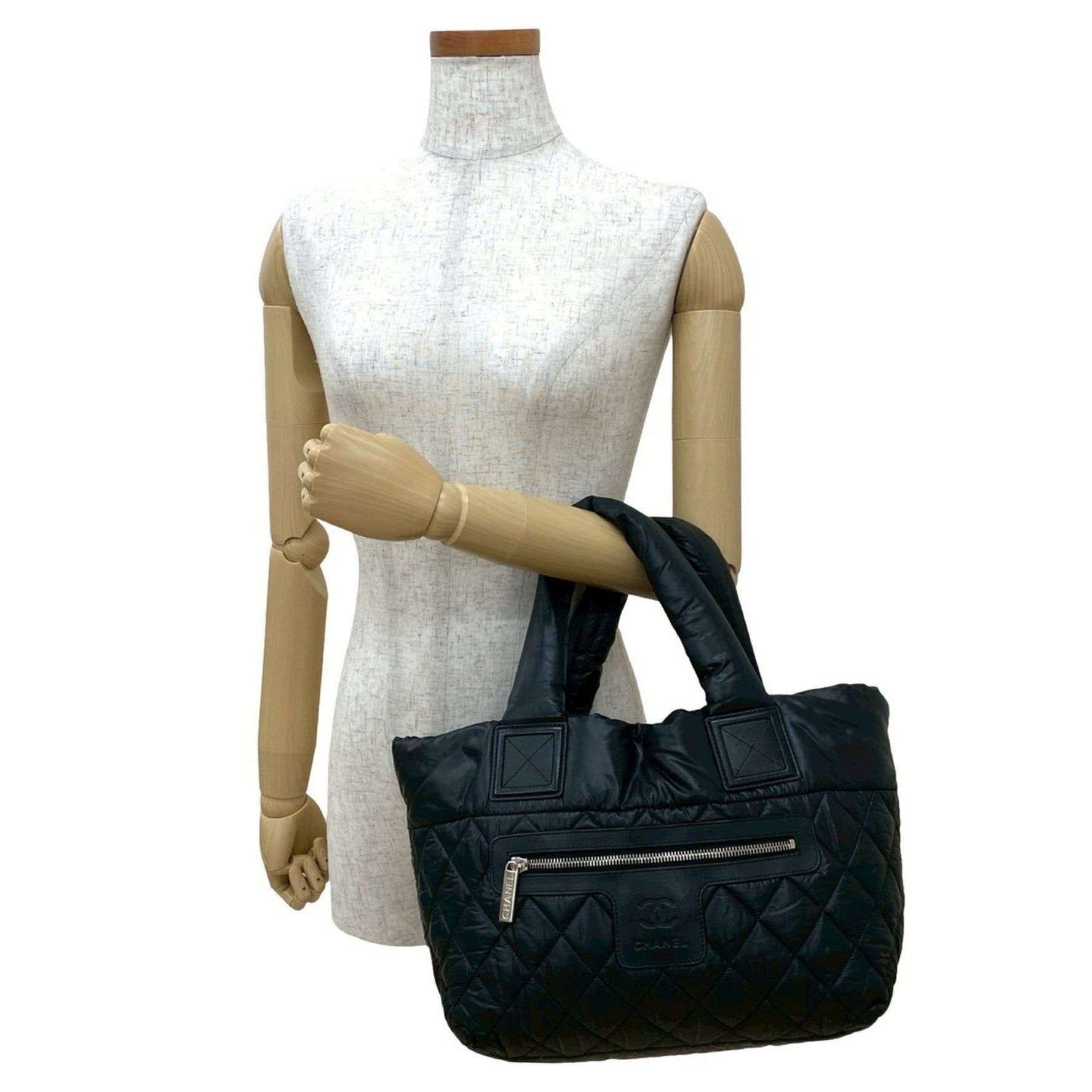 CHANEL Coco Cocoon Mark Nylon Handbag Mini Tote Bag