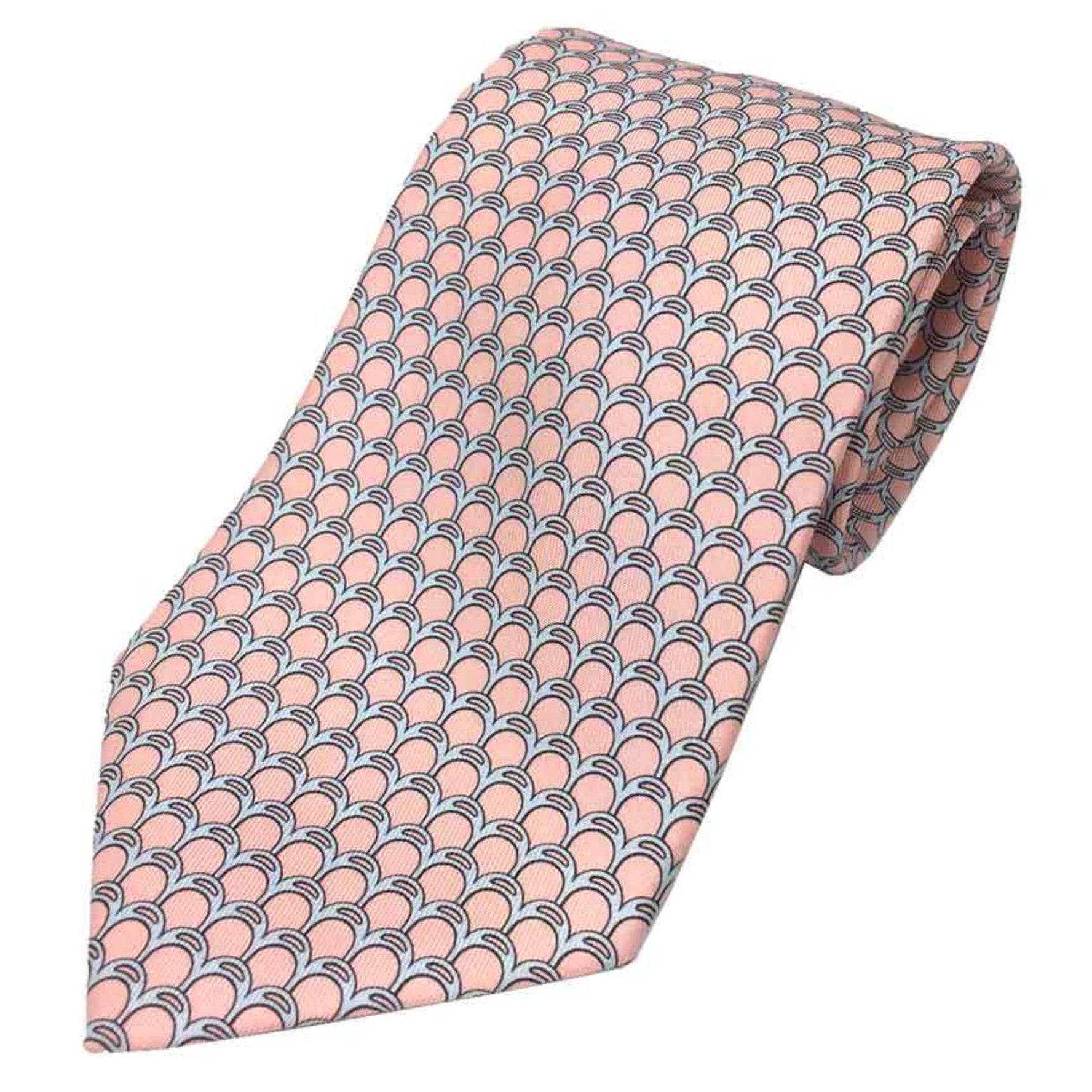 Hermes HERMES Tie Etrier Silk Twill Pink Men's