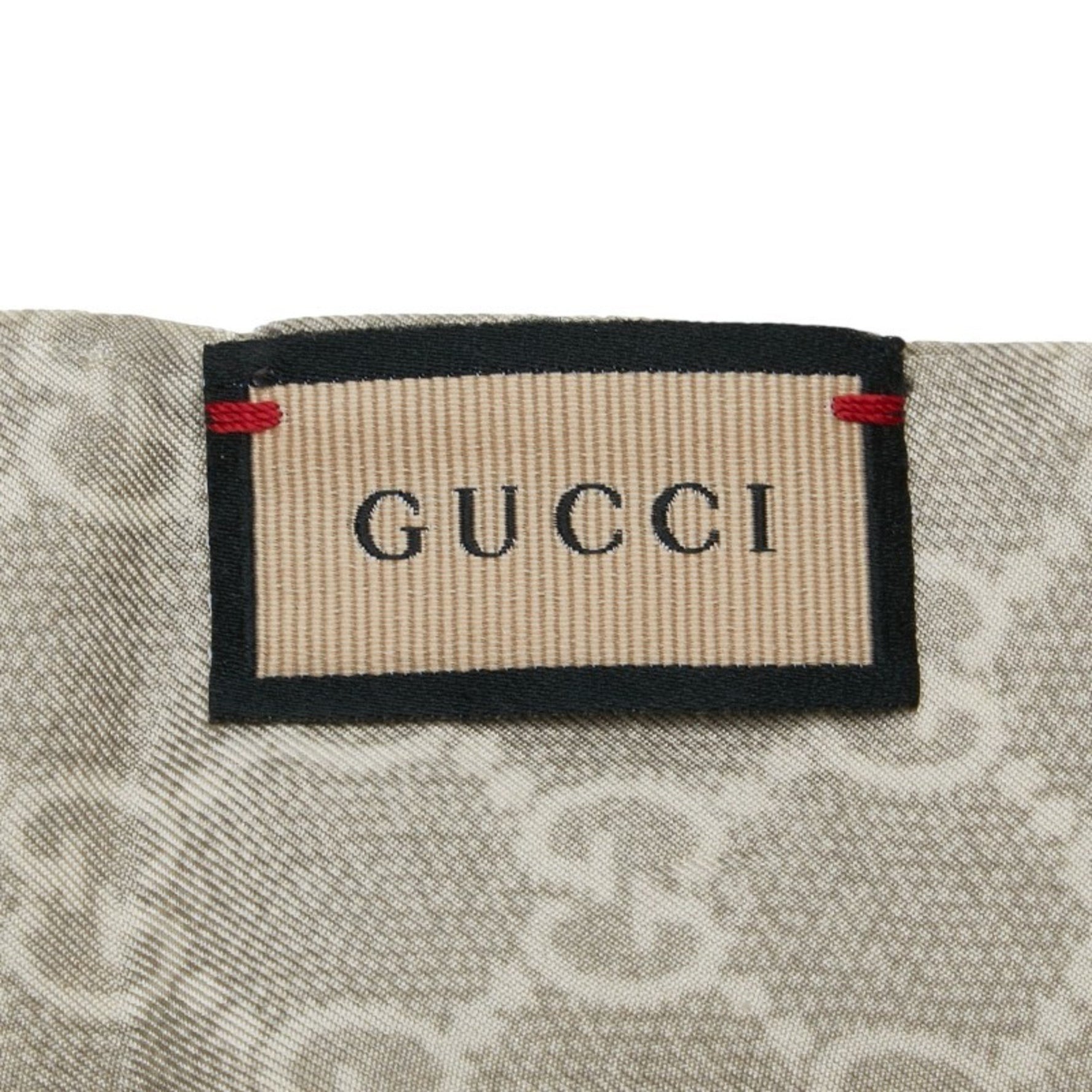 Gucci Plant Neck Bow Scarf, Grey and Multicolor Silk