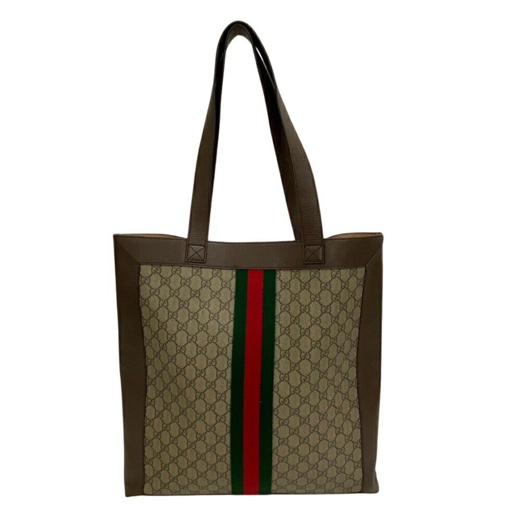 GUCCI Ophidia Shoulder 2-Way GG Supreme Sherry Line Tote Bag, Brown